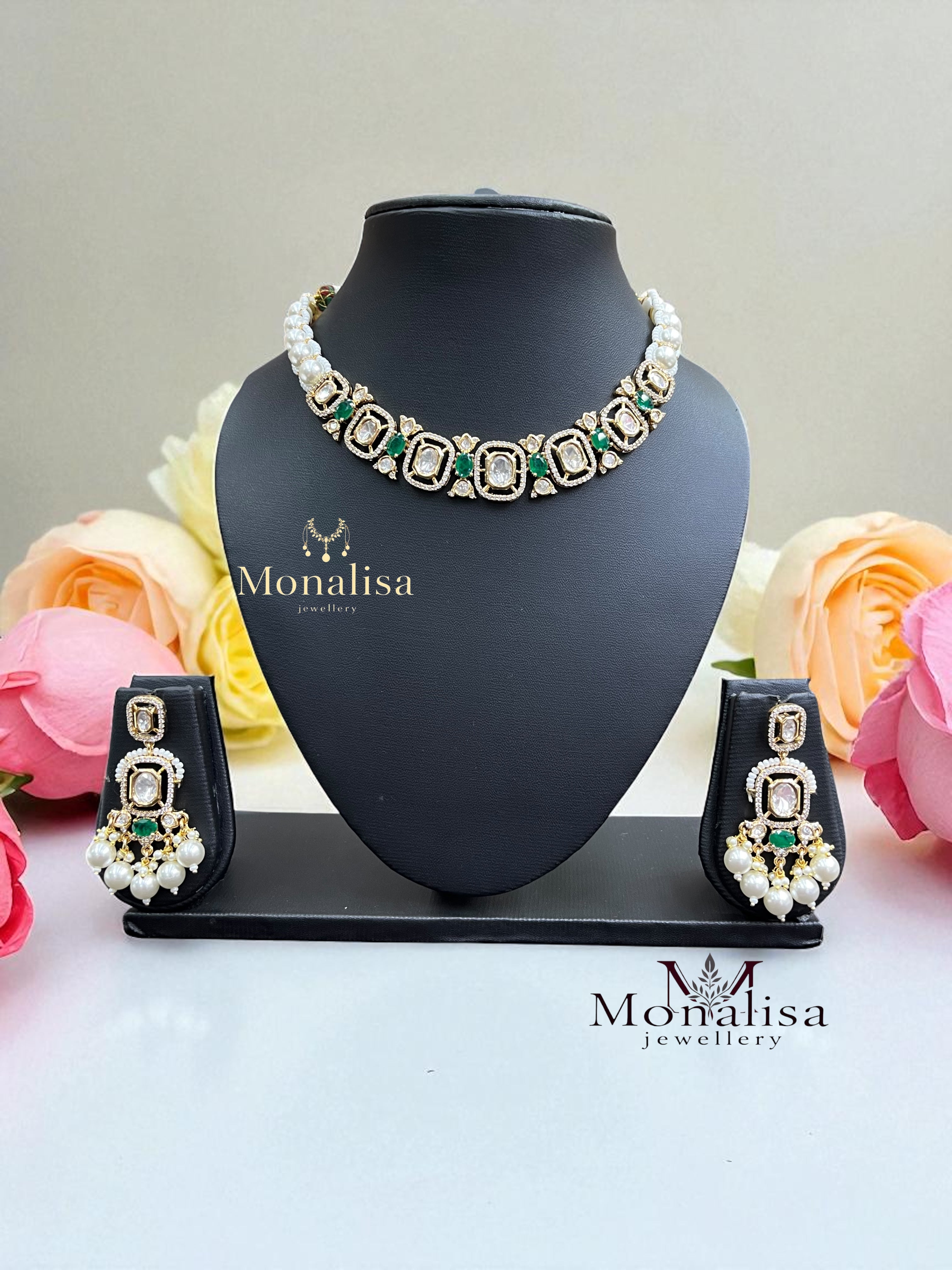 Dhruva Polki Designer Necklace Set