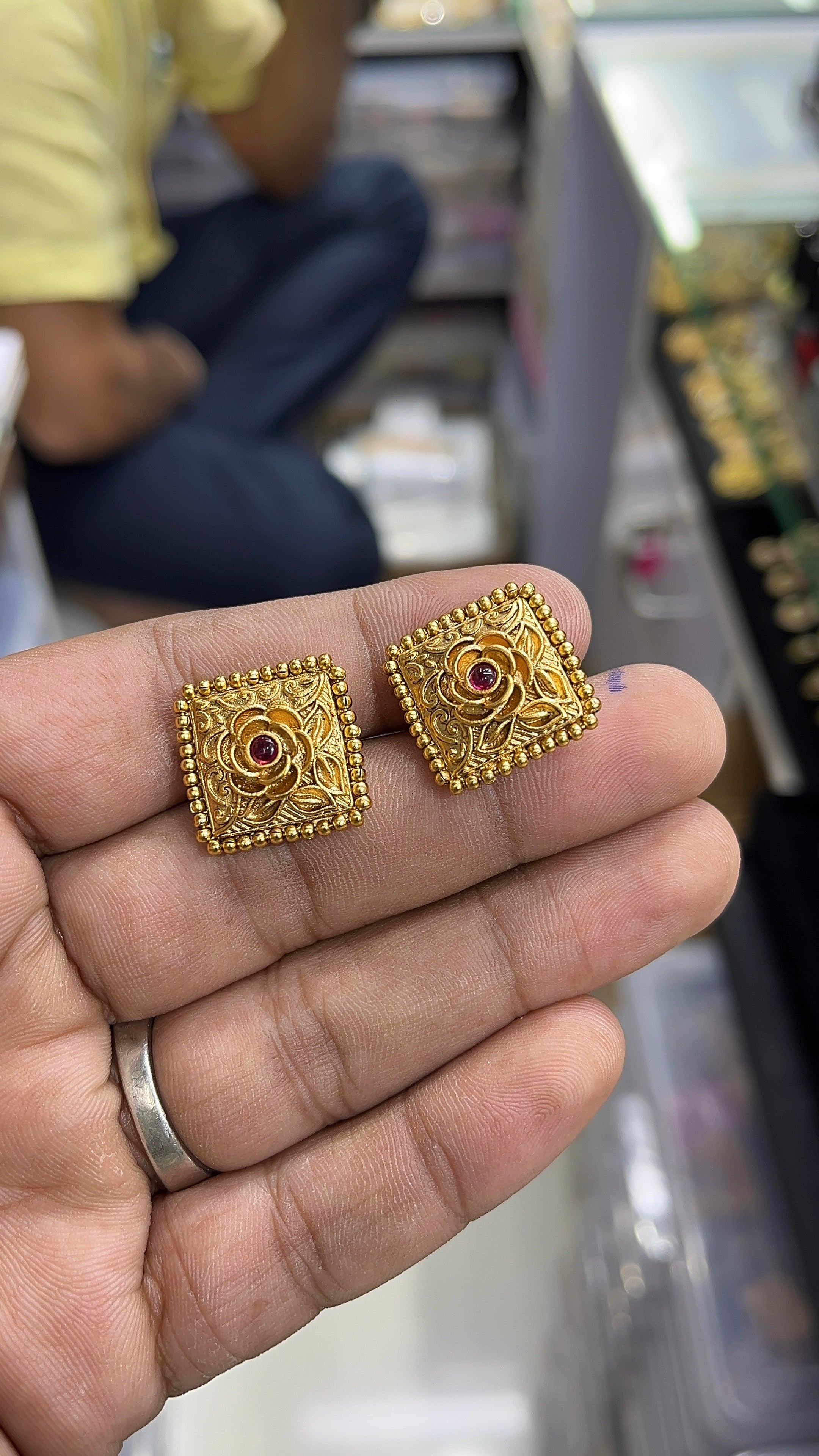 Hita Pink Antique Designer studs