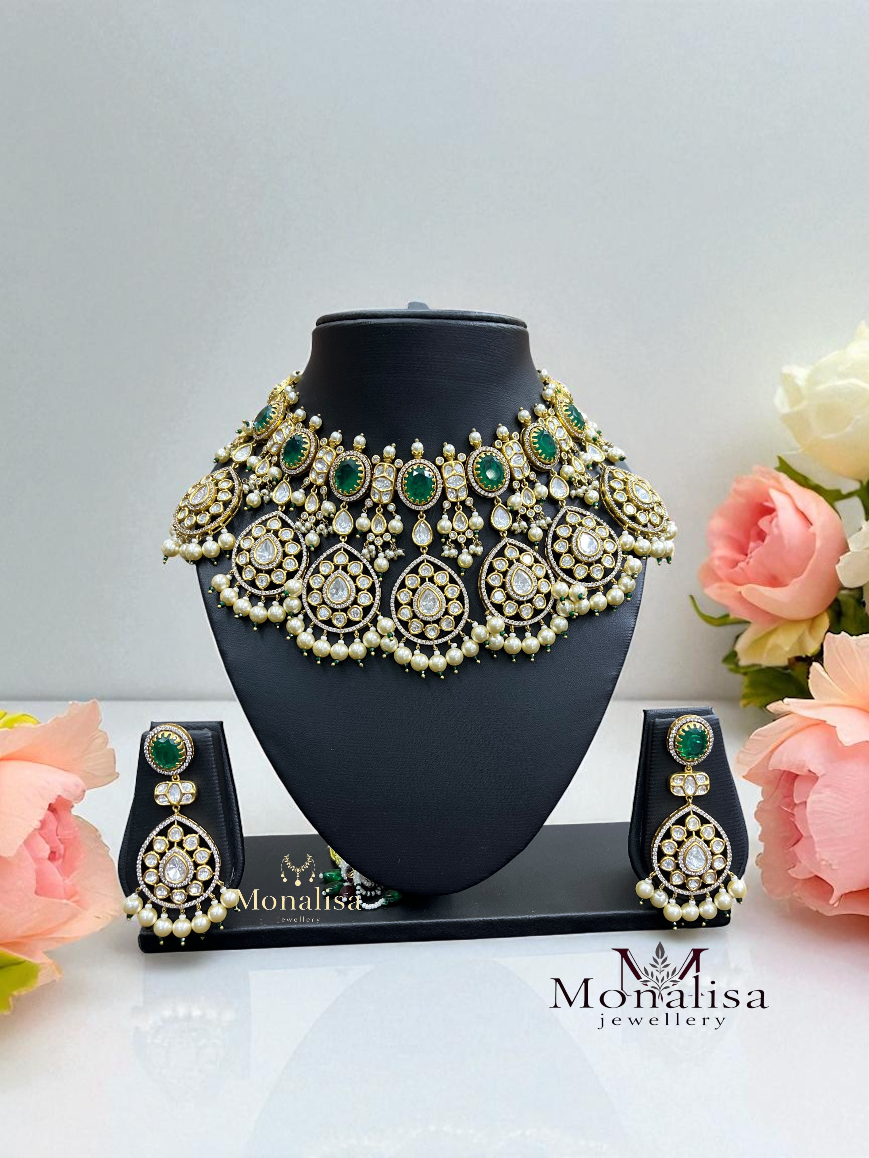 Nirjala Polki Designer Necklace Set