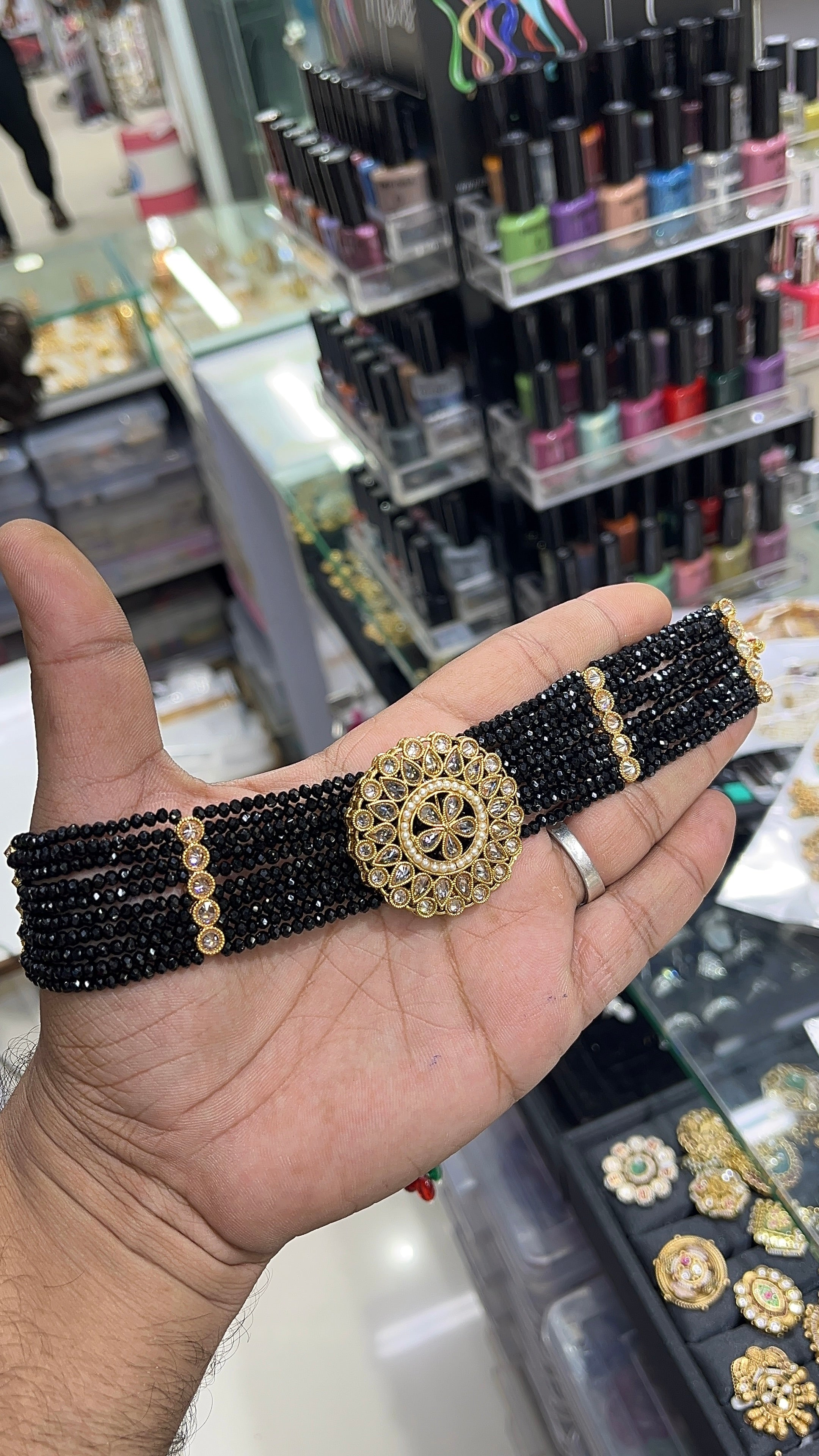 Pravya Black Antique Designer choker Set