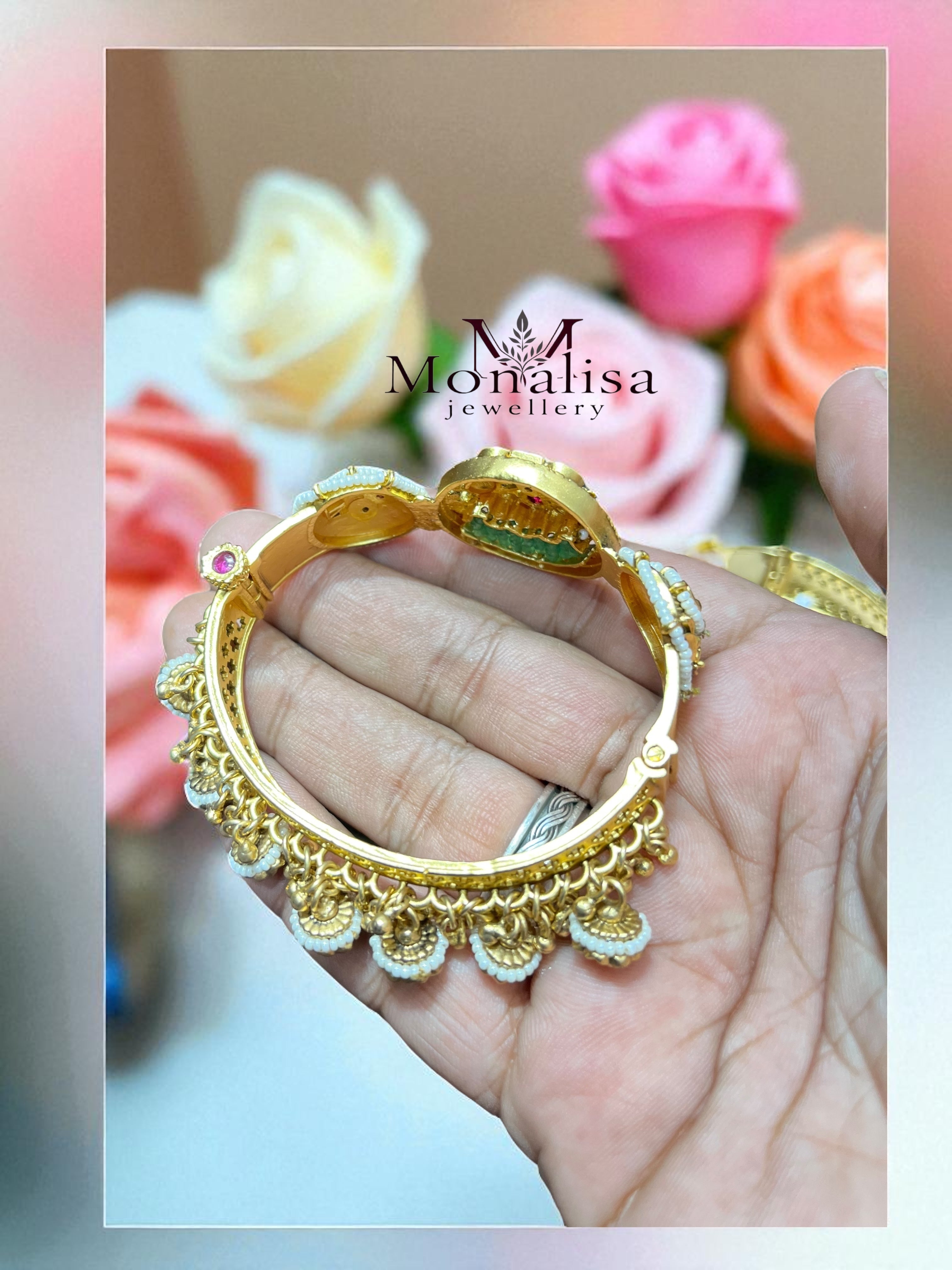 Tulsi Jhumka Antique Designer Bangles