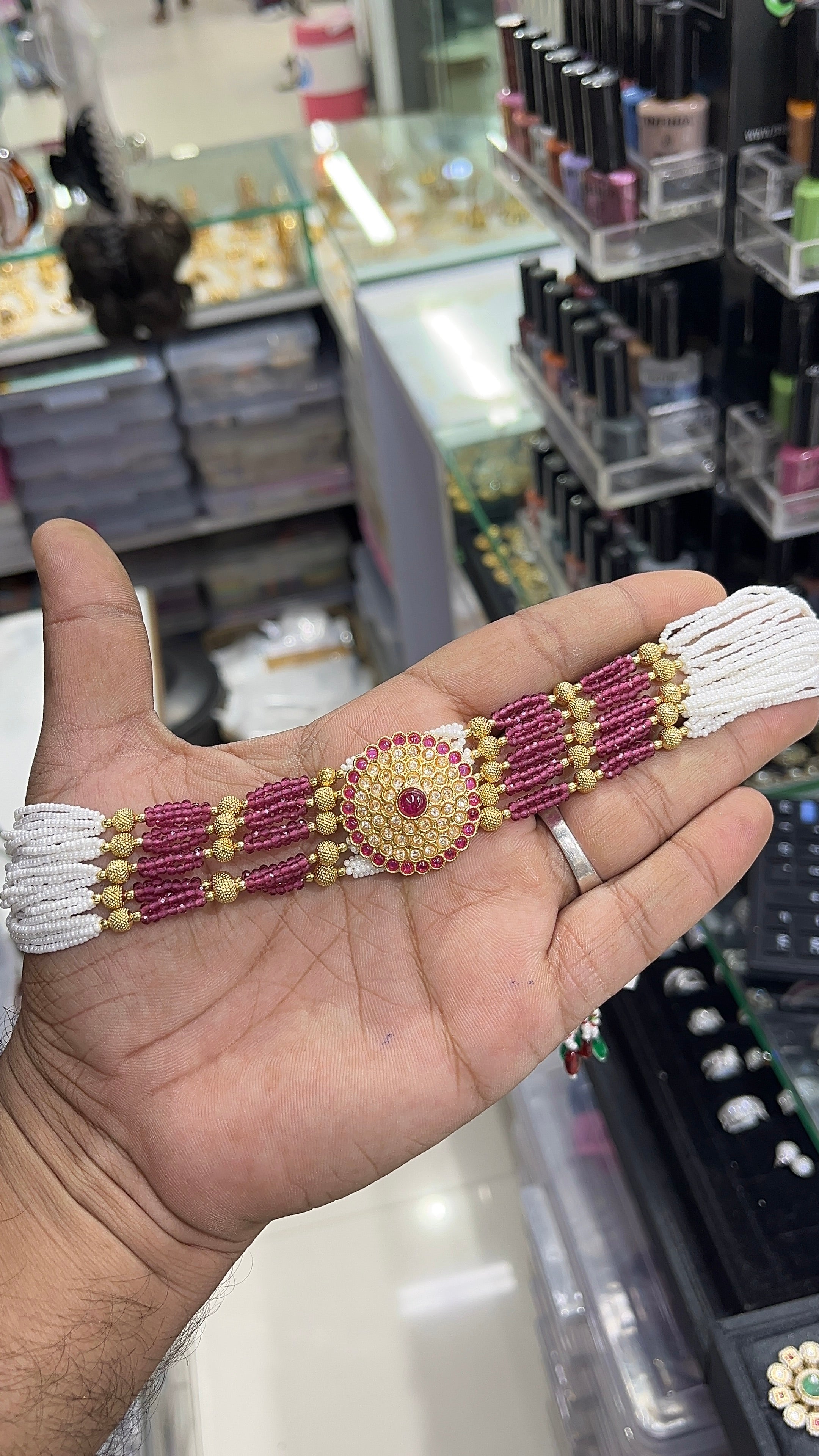Jisha pink Antique Designer Choker Set