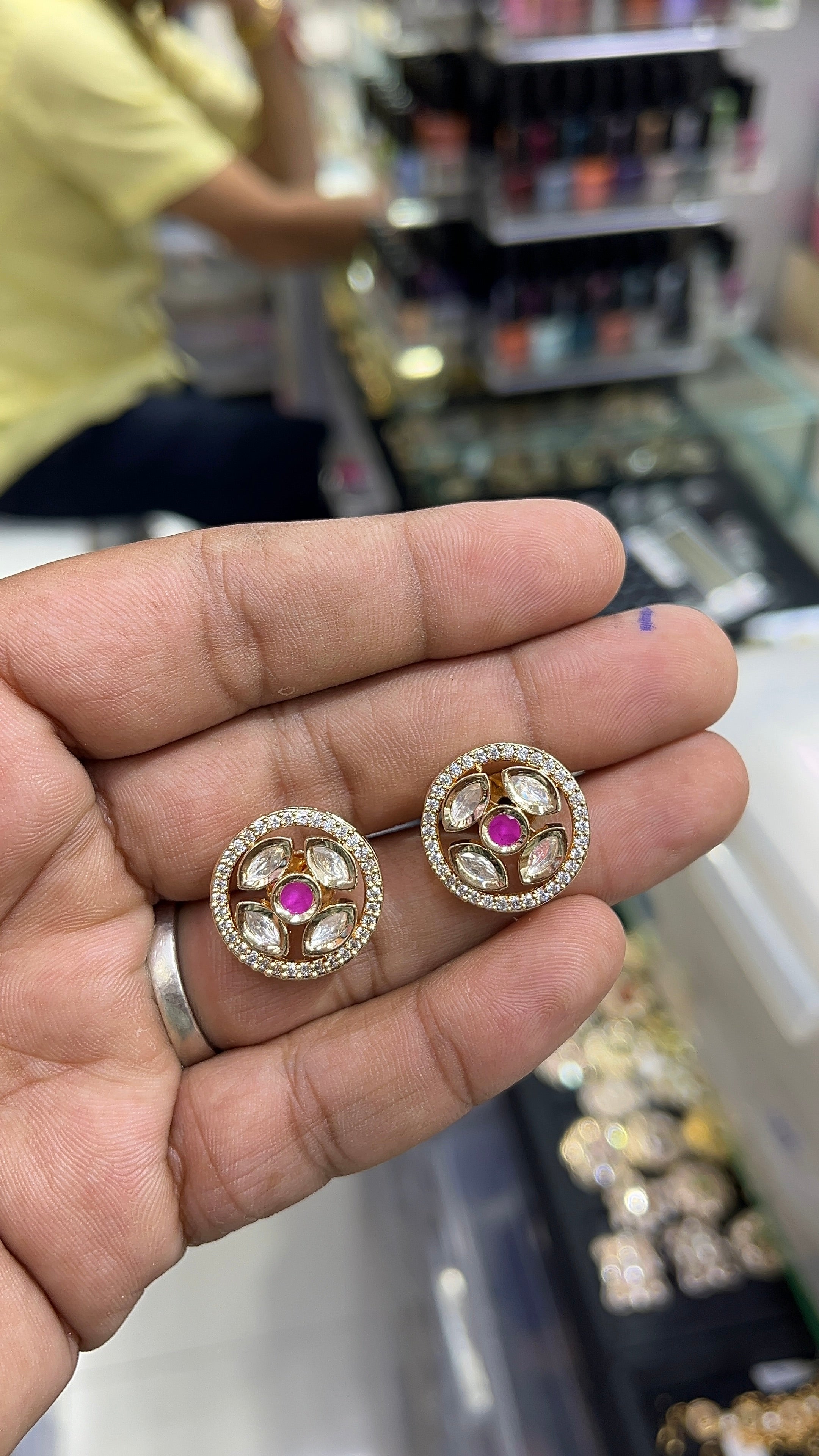 Nyra Pink Moissanite Designer studs