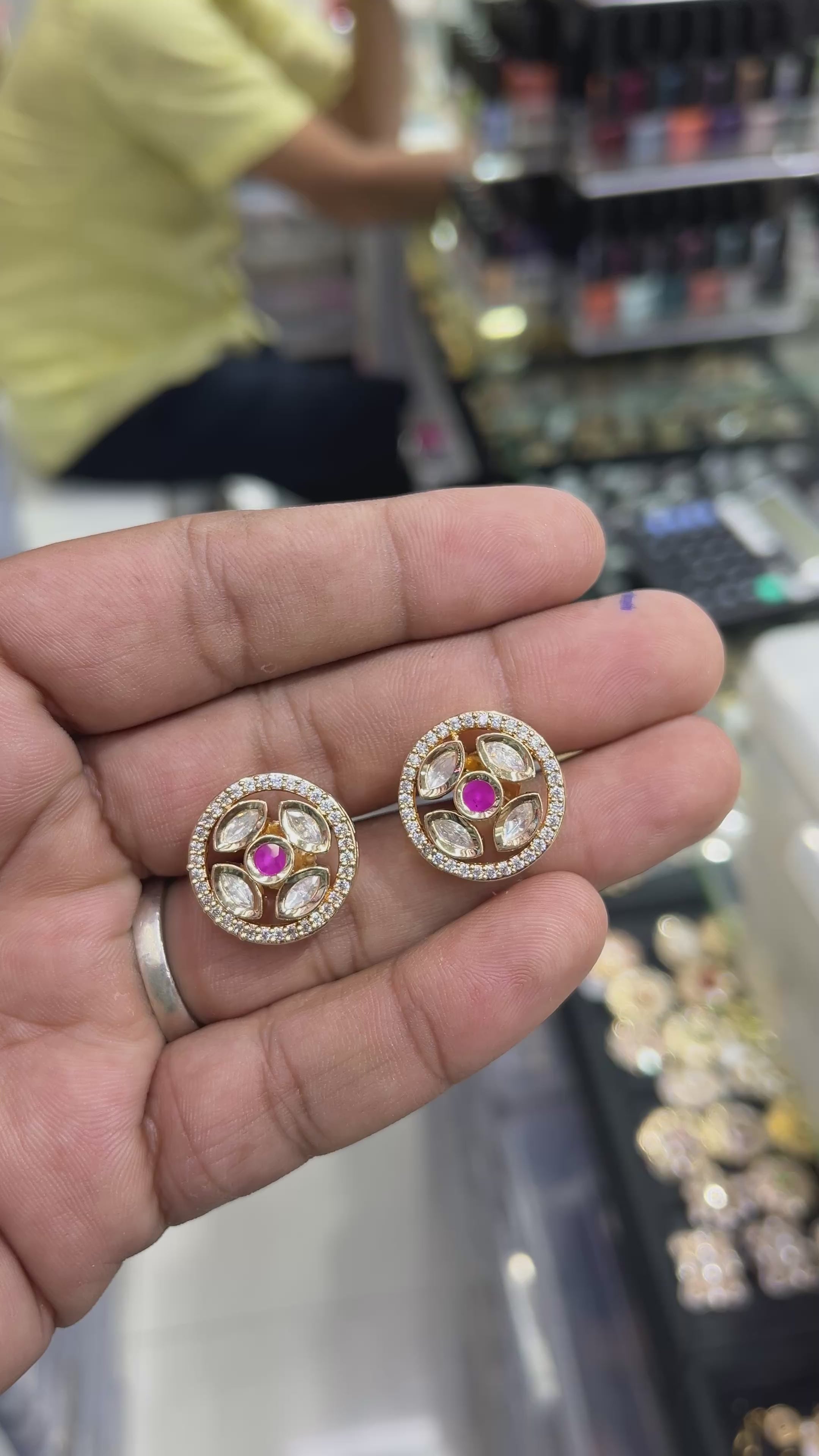 Nyra Pink Moissanite Designer studs