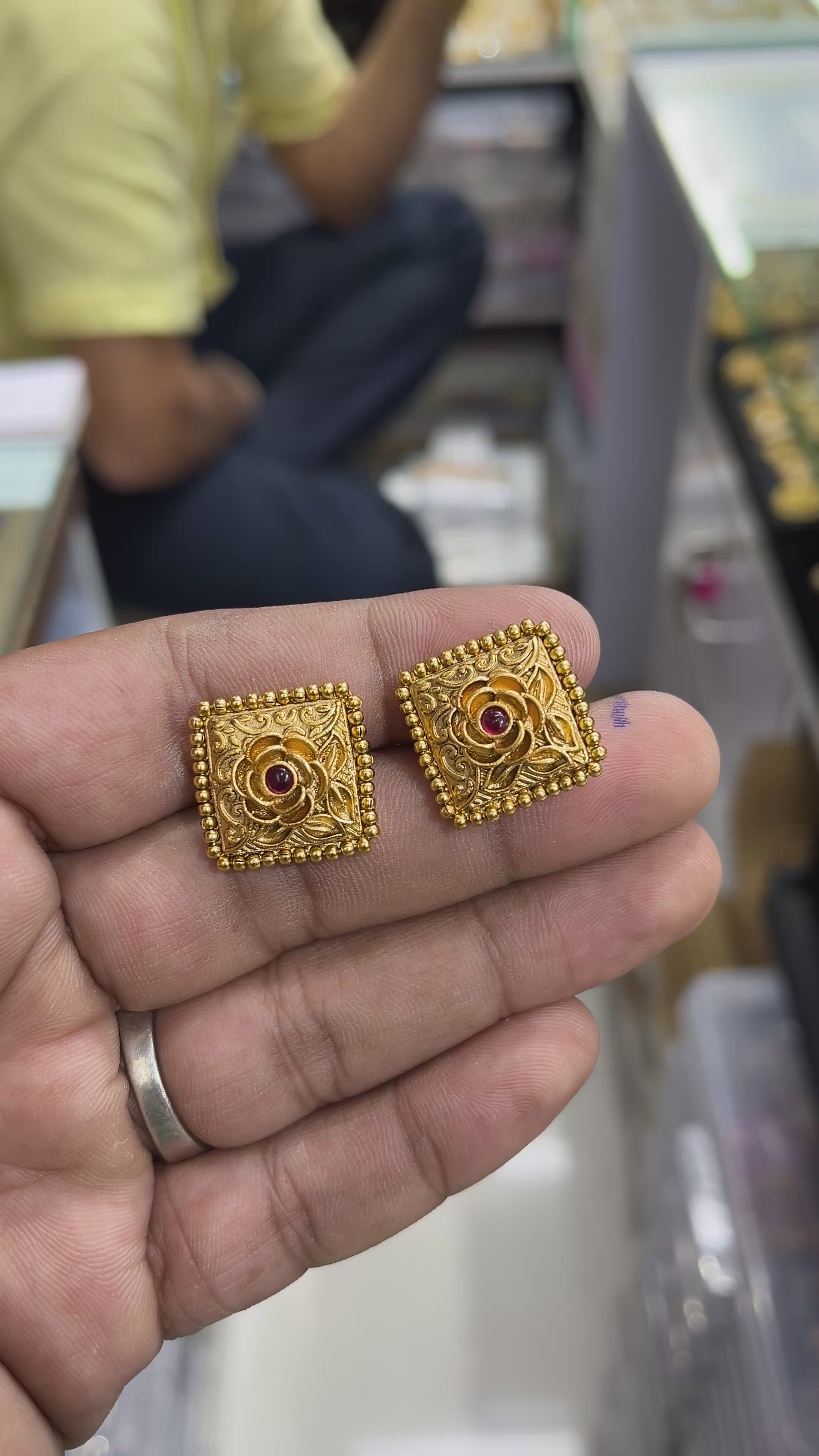 Hita Pink Antique Designer studs