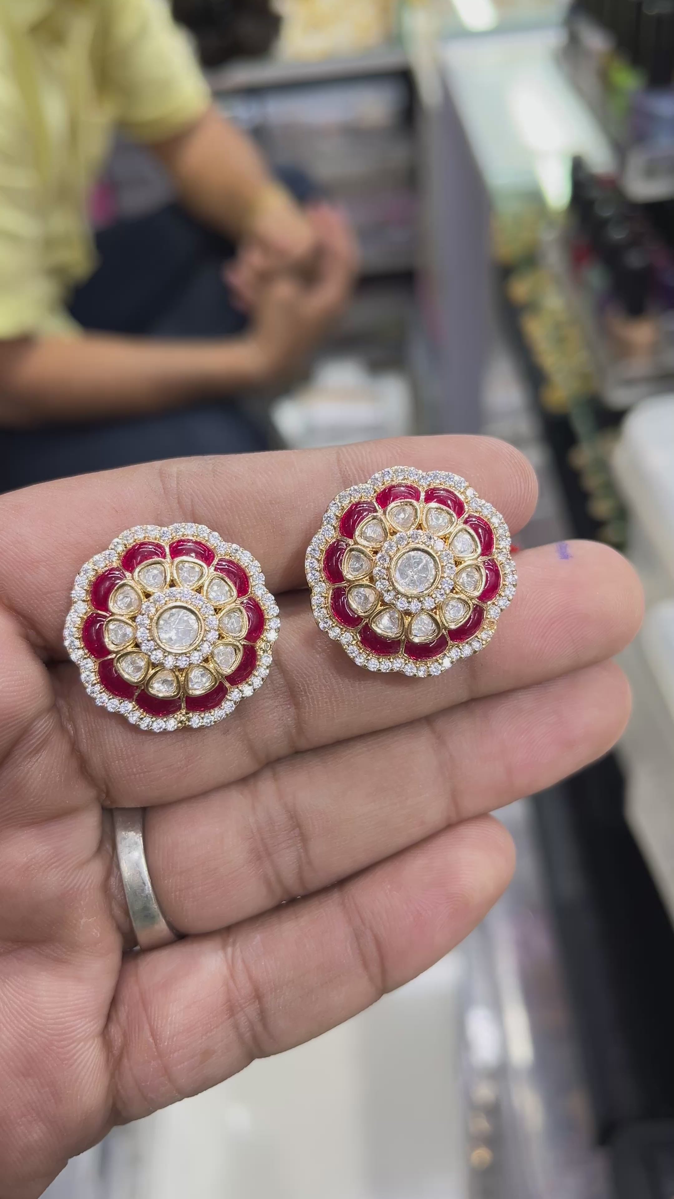 Pink Ruby Moissanite Designer studs