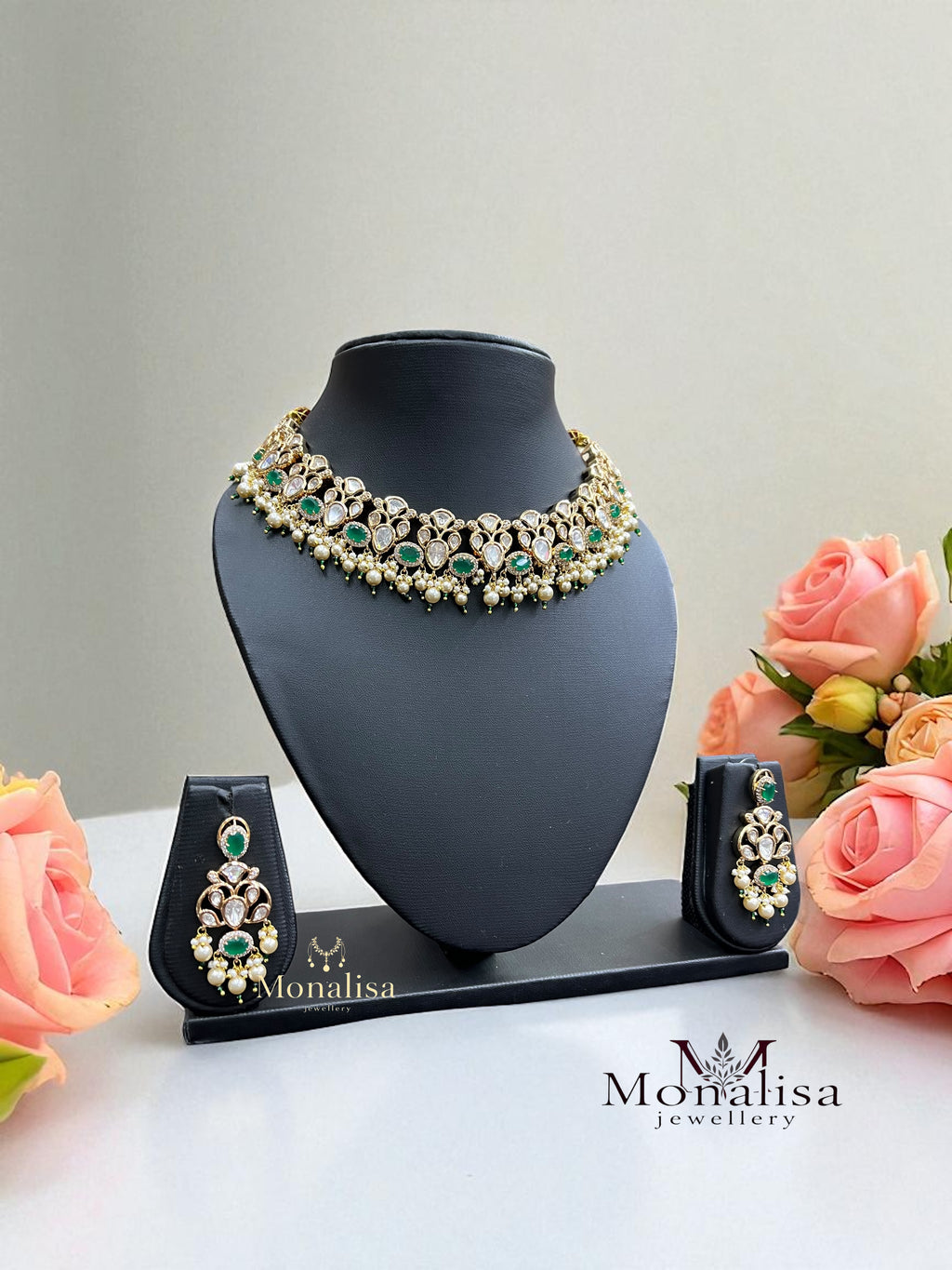 Glamy Polki Designer Necklace Set