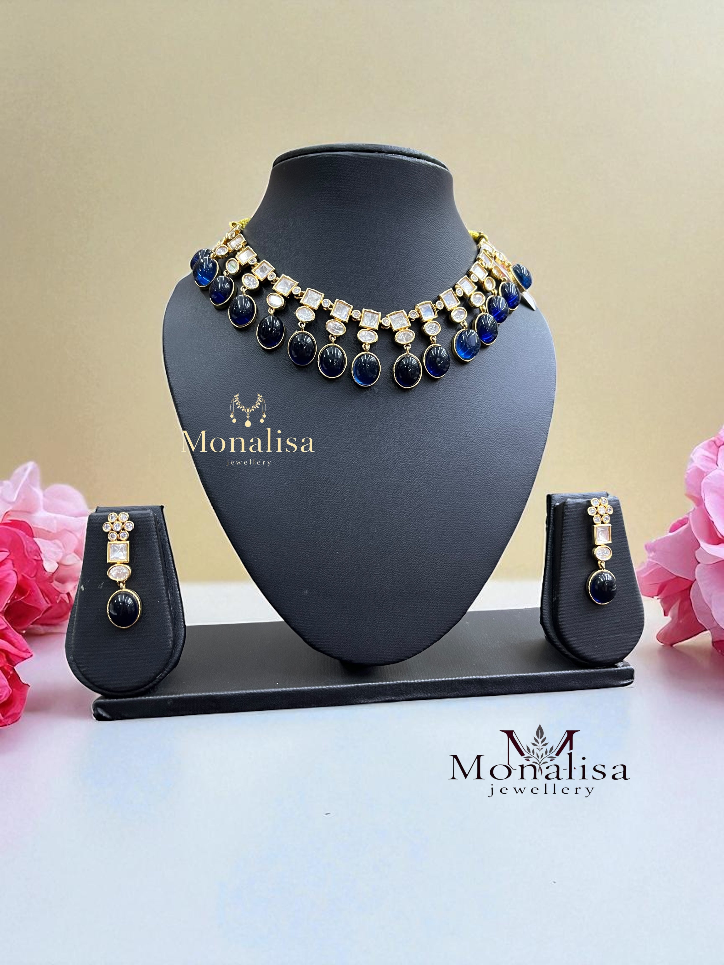 Rutva Polki Designer Necklace Set