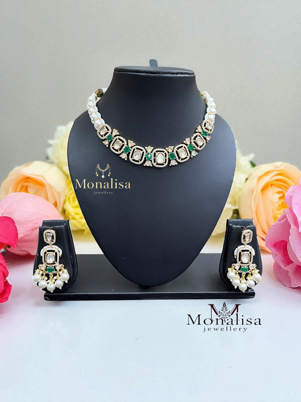 Dhruva Polki Designer Necklace Set