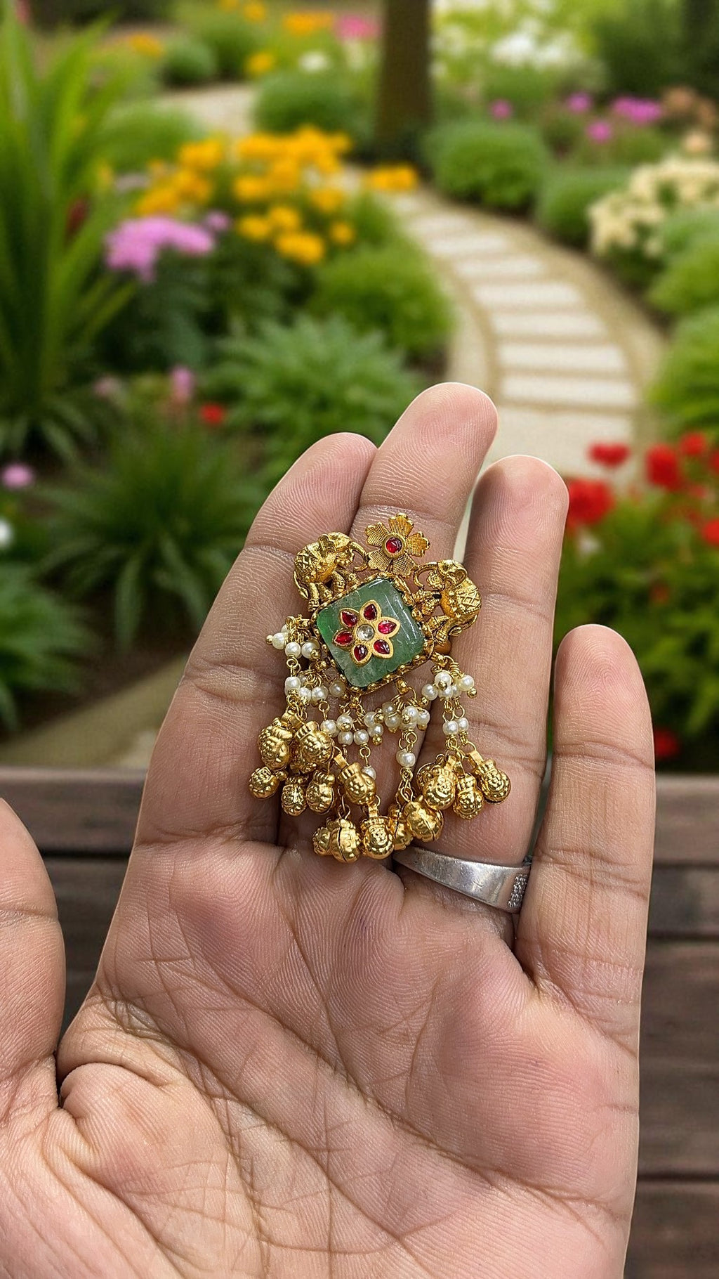 Manvi Elephant Antique Designer  Ring