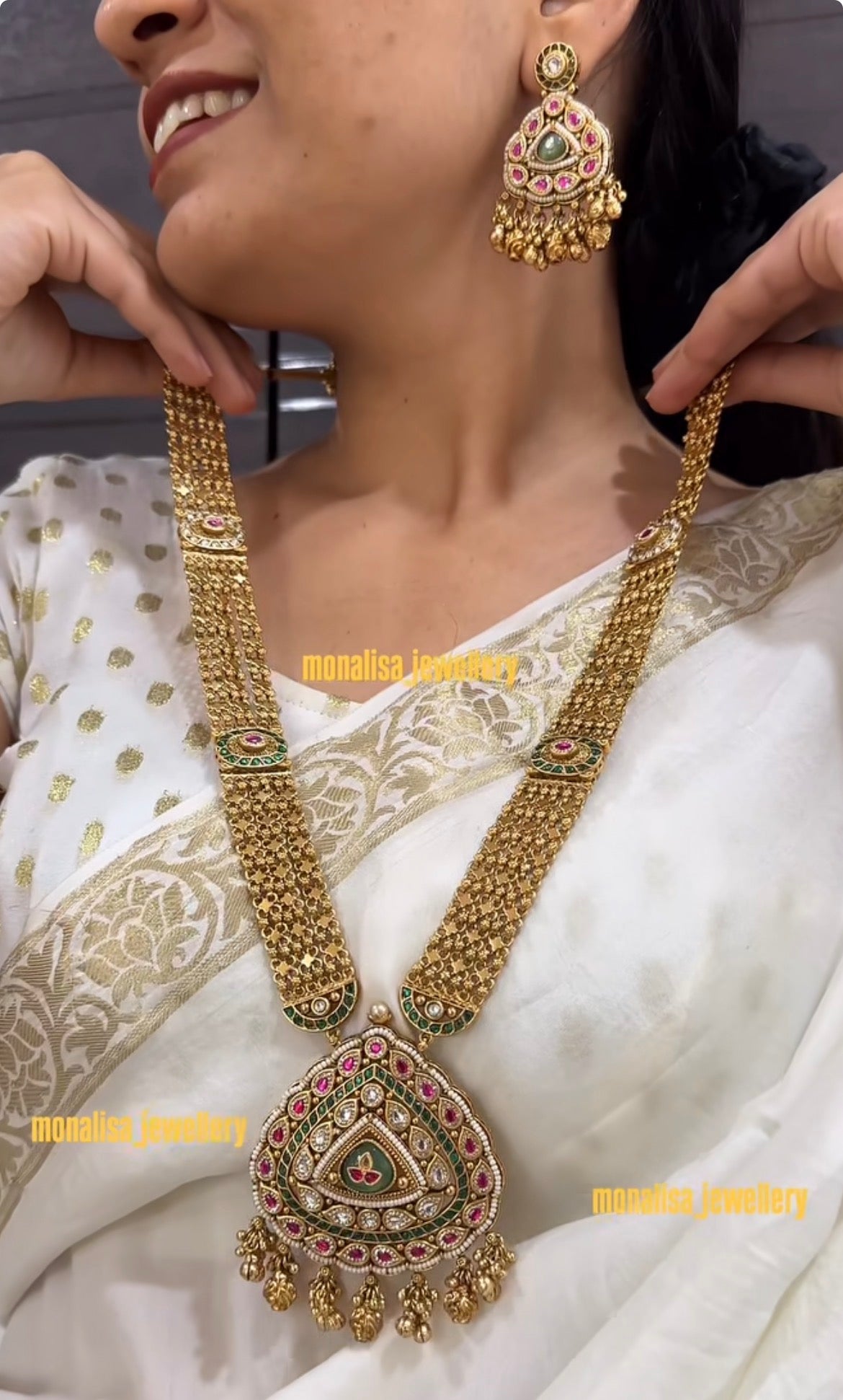 Chandan Patta Antique Designer Long Necklace