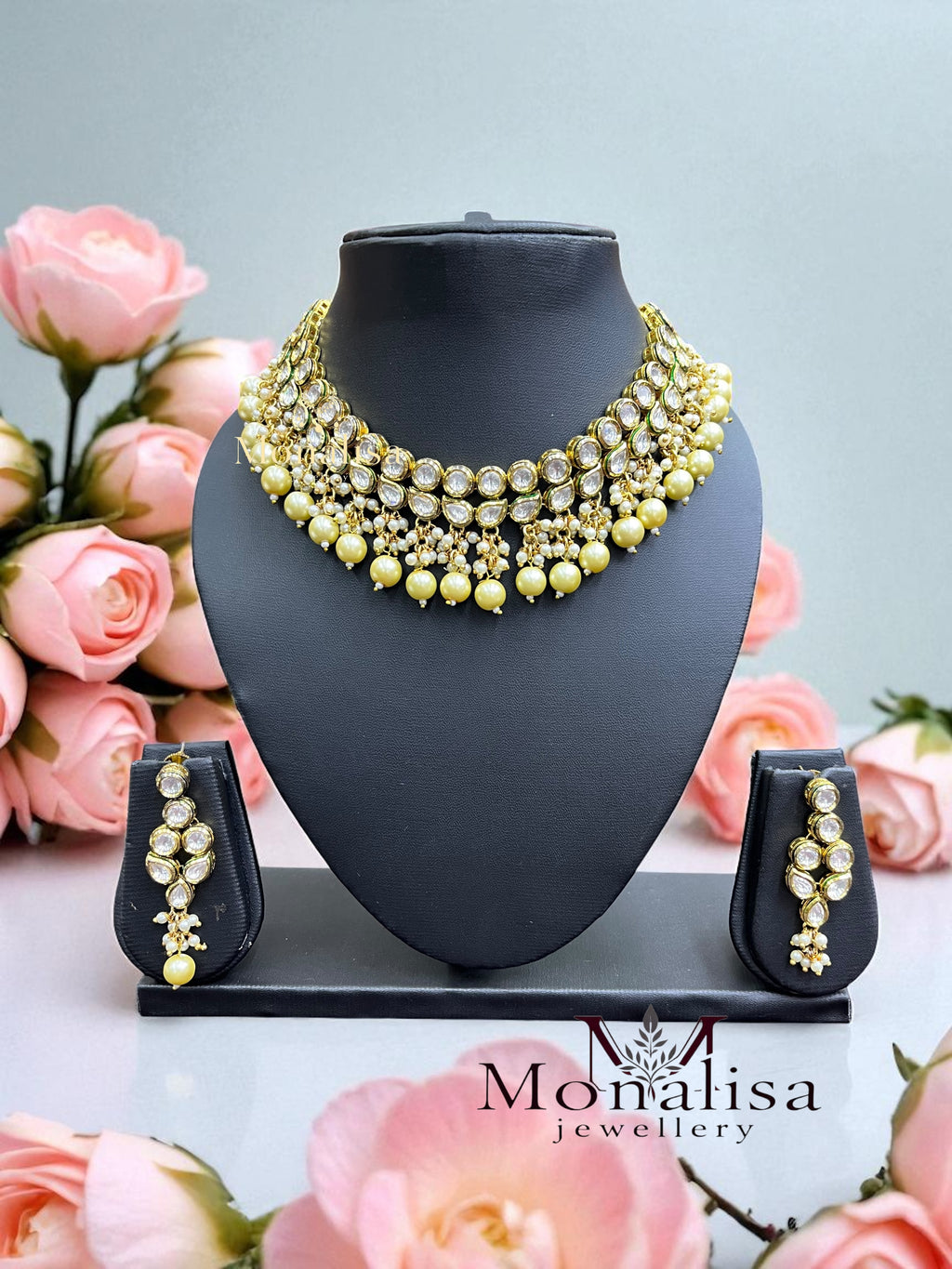 Keerthi Polki Designer Necklace Set