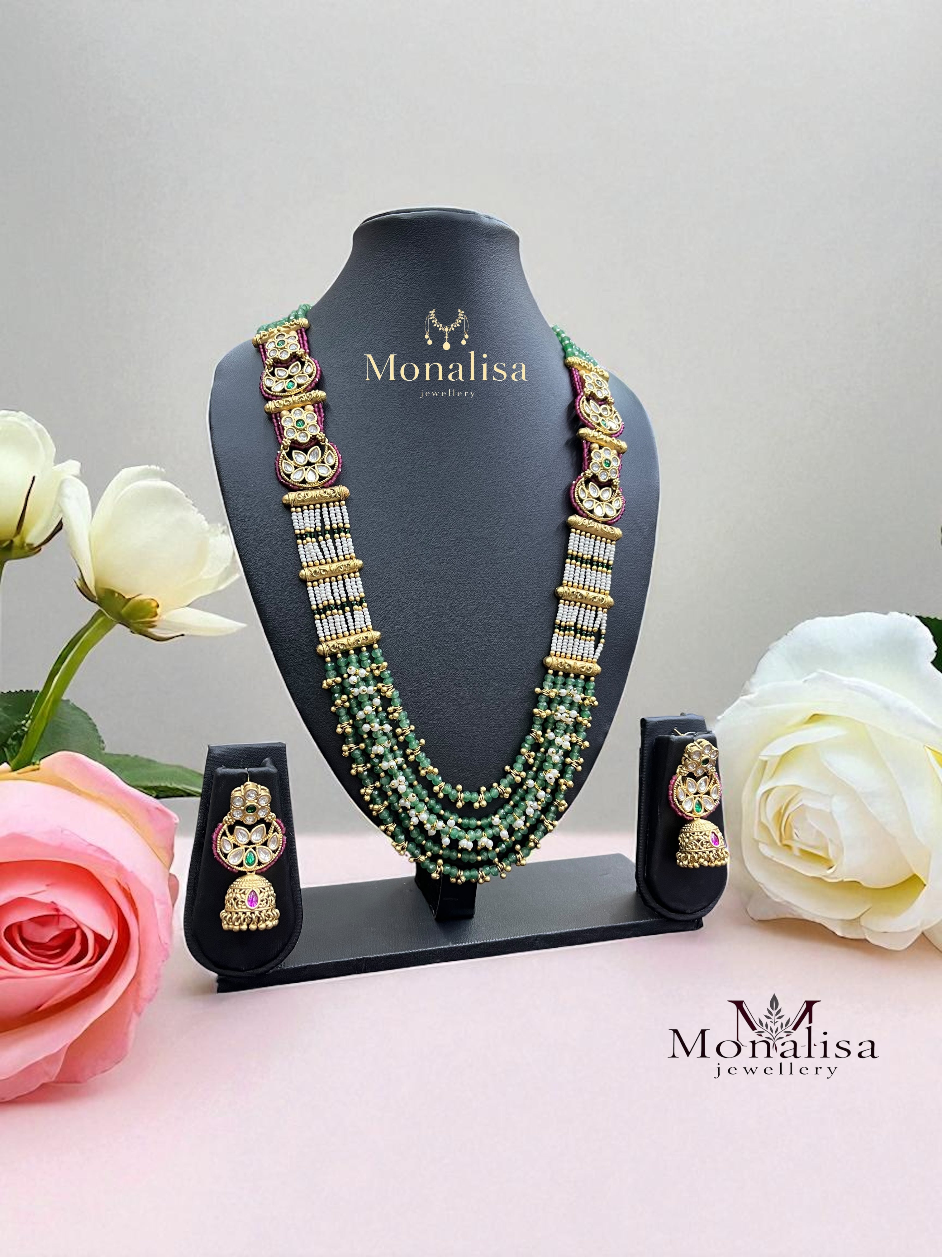 Madhubala Antique Designer Long Mala Necklace