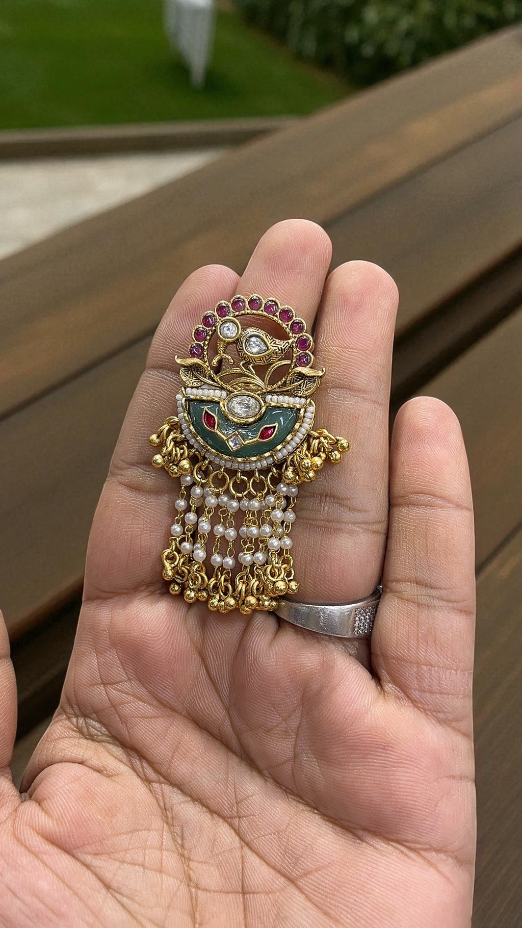Tejaswini Antique Designer Lariat Ring