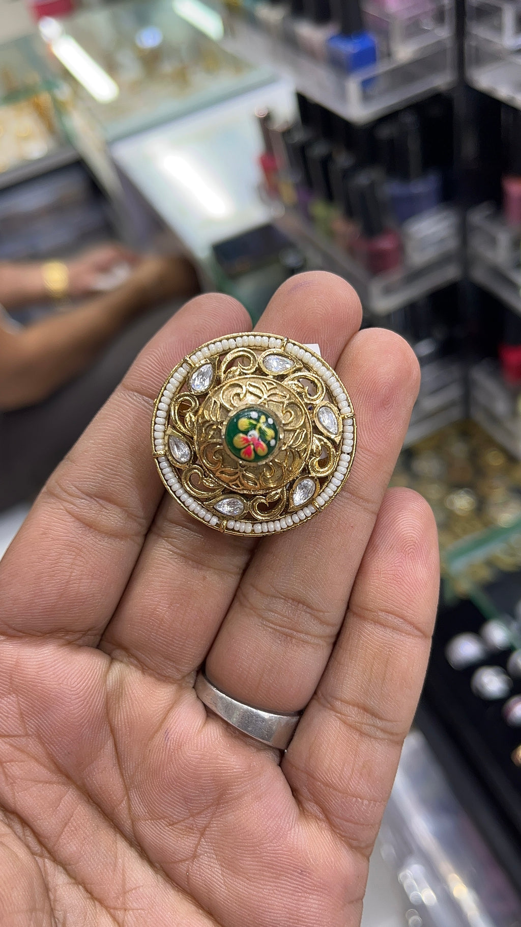 Paridhi Green Antique Designer Ring