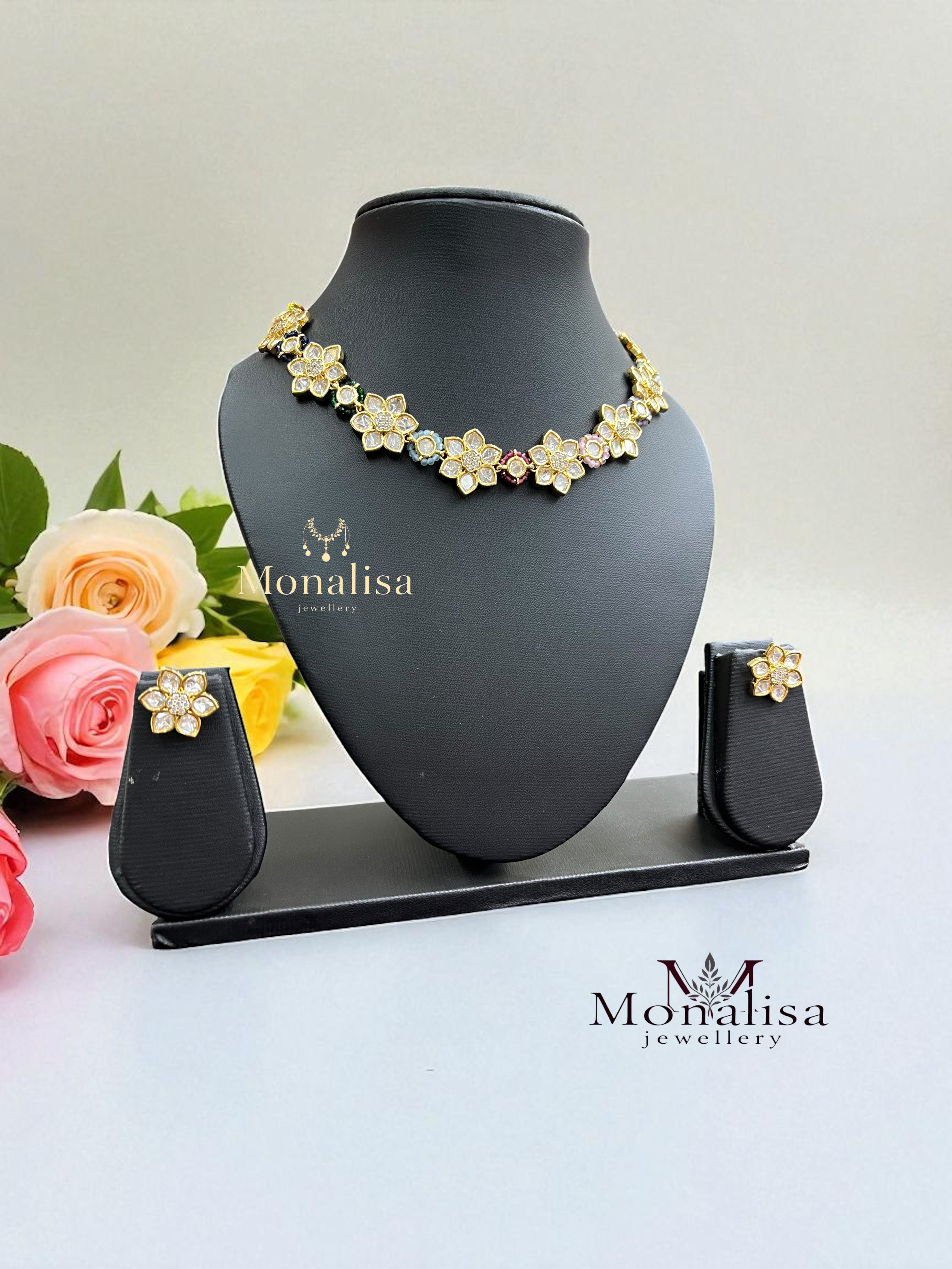 Chelesa Polki Designer Necklace Set