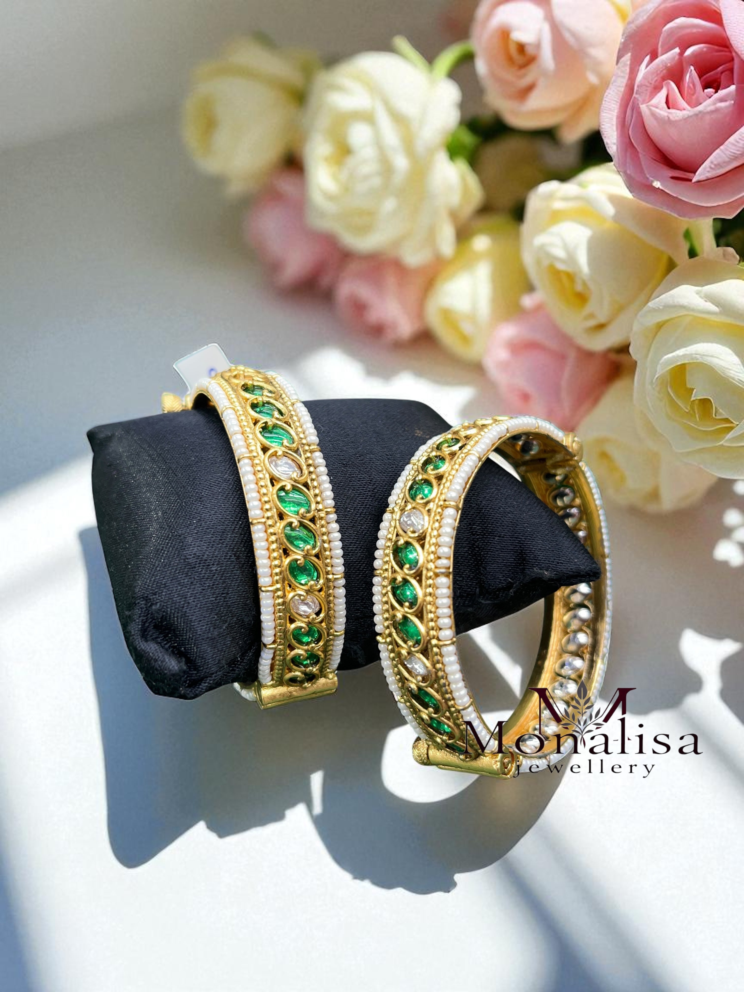 Ritu Green Polki Designer Bangles