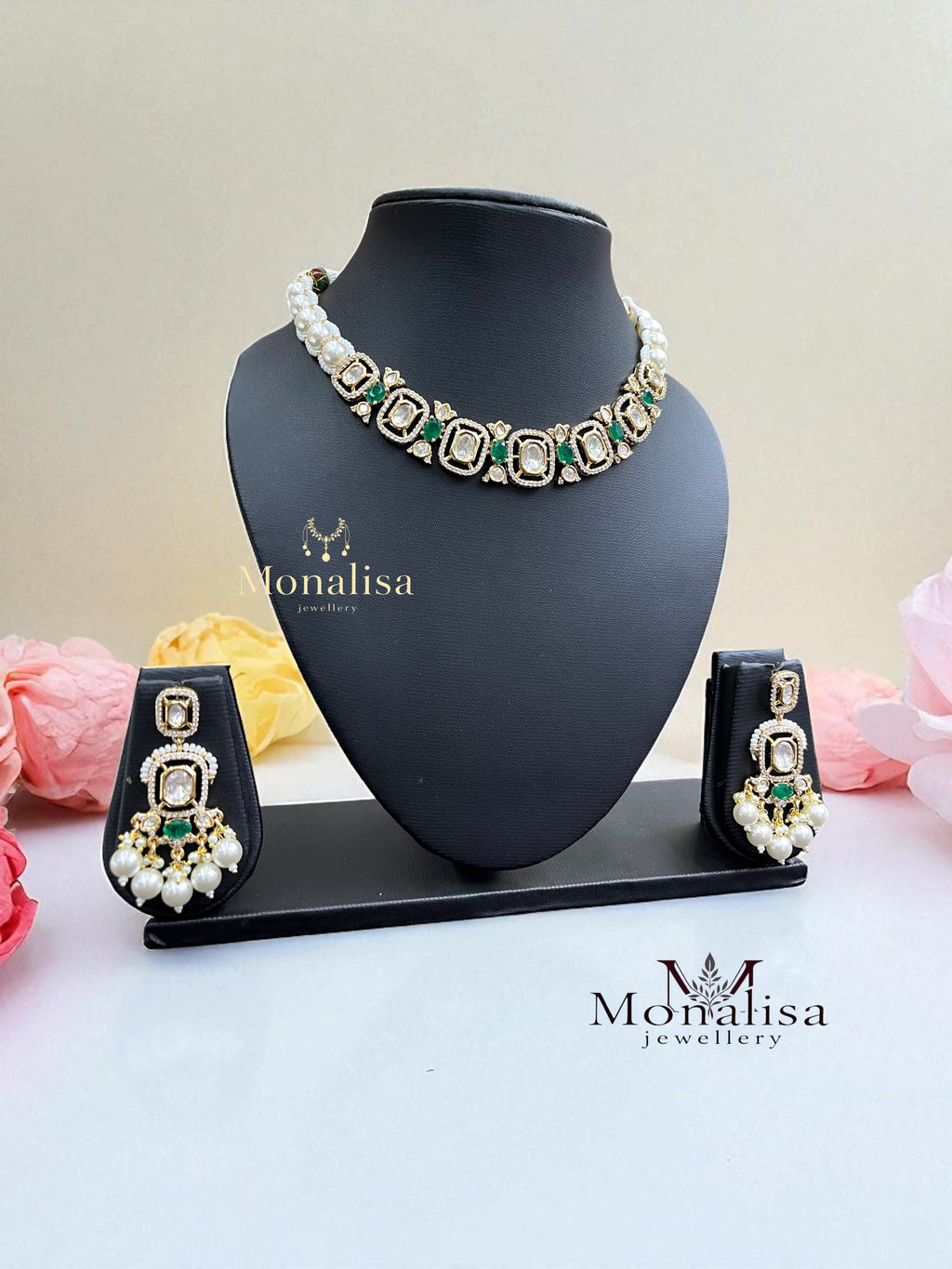 Dhruva Polki Designer Necklace Set