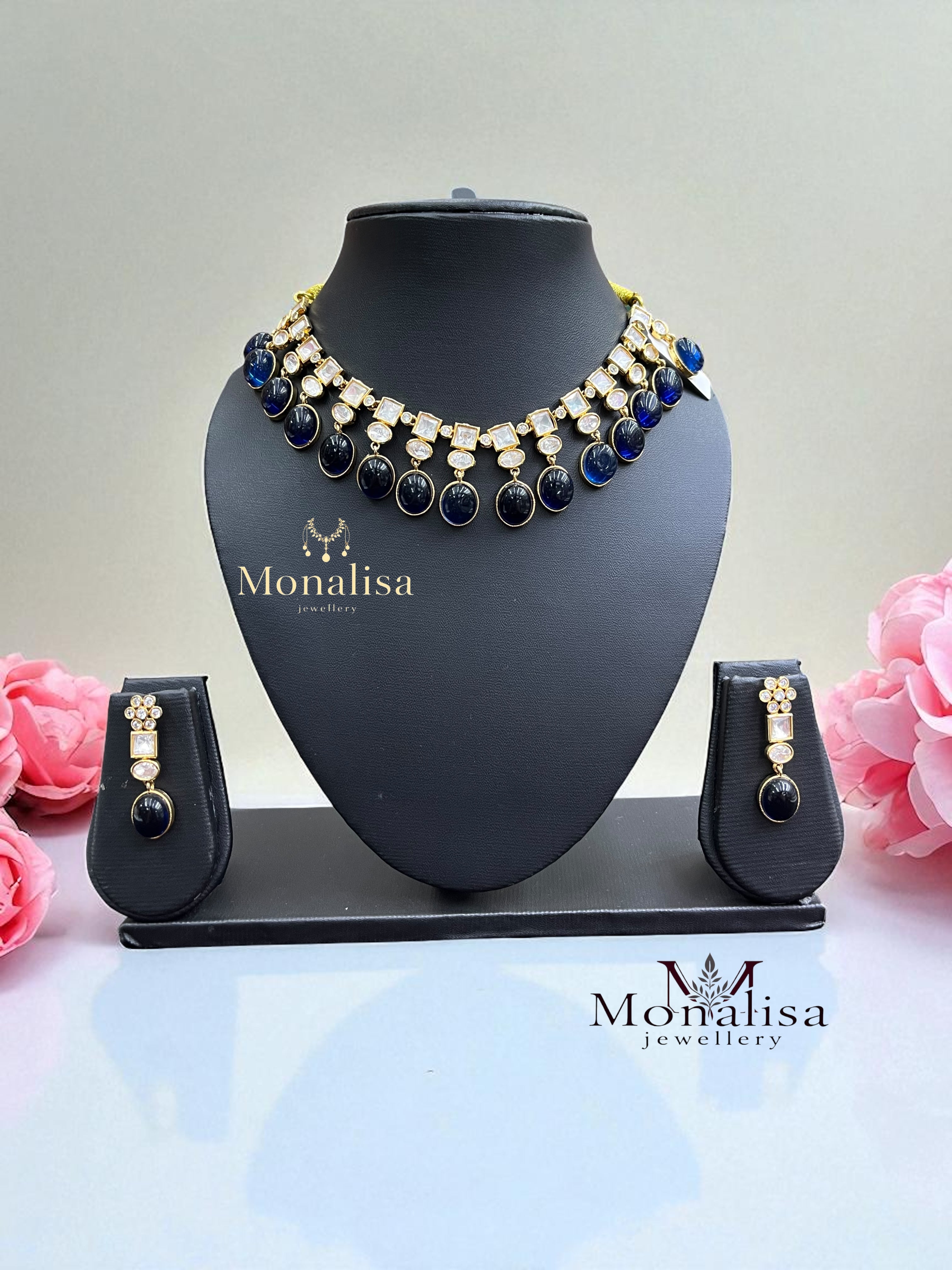 Rutva Polki Designer Necklace Set