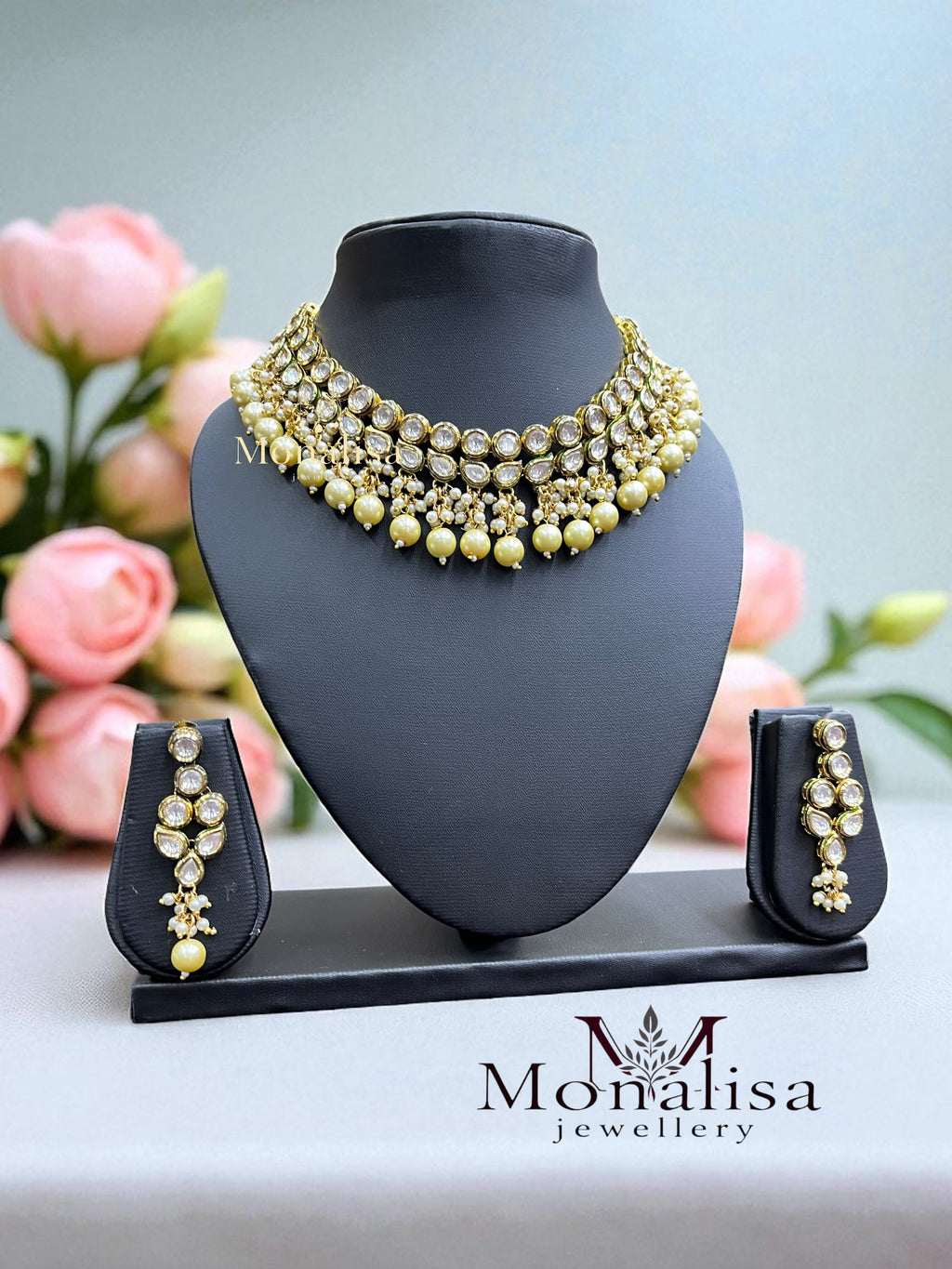 Keerthi Polki Designer Necklace Set