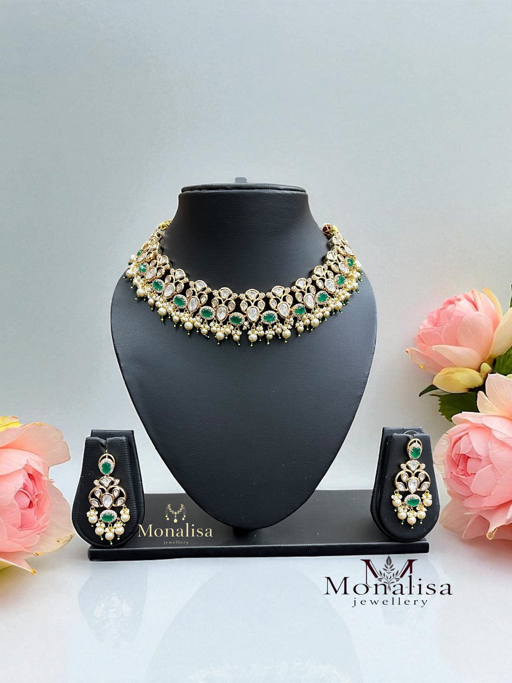 Clamy Polki Designer Necklace Set