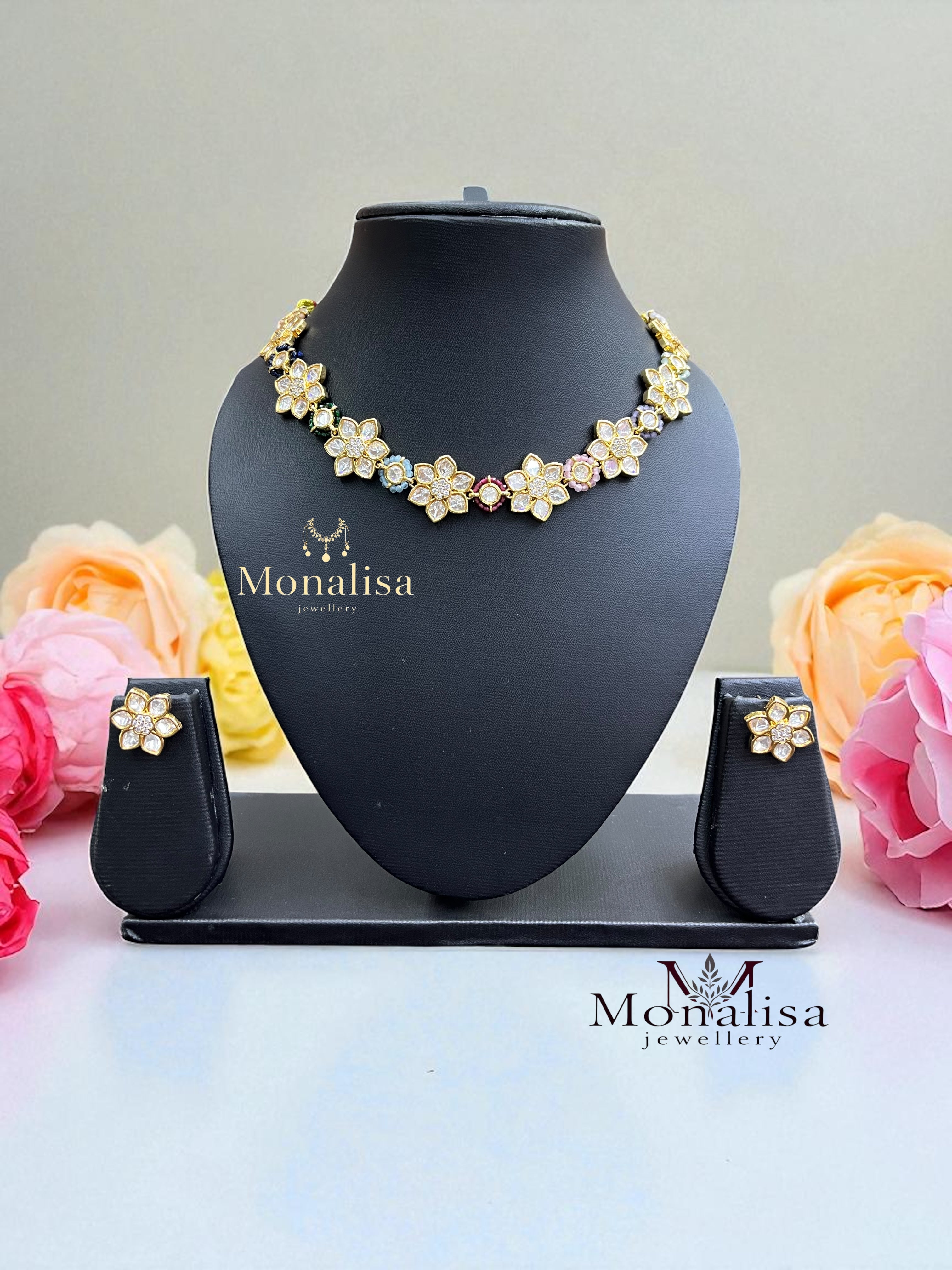 Chelesa Polki Designer Necklace Set