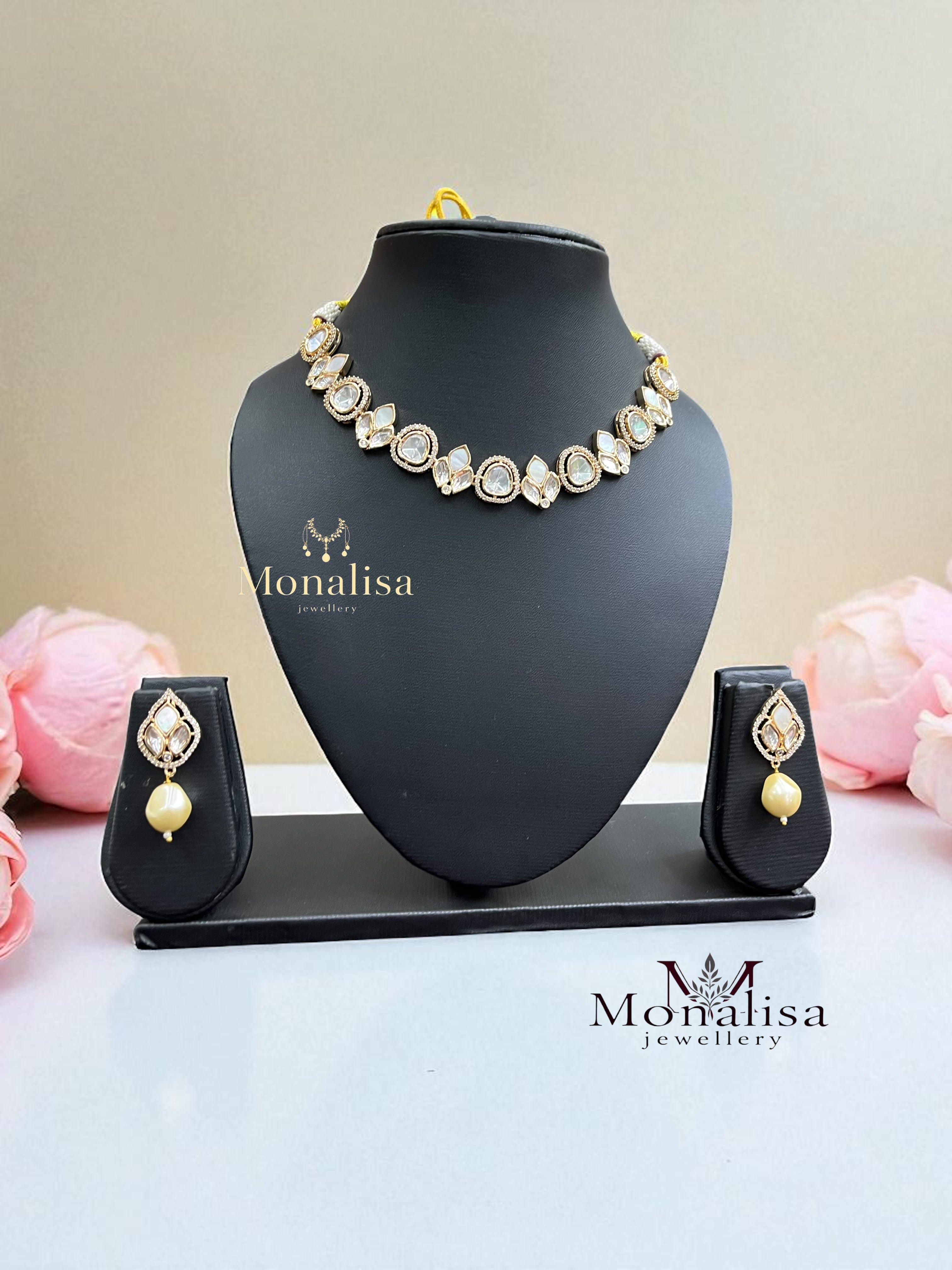 Bela Polki Designer Necklace Set