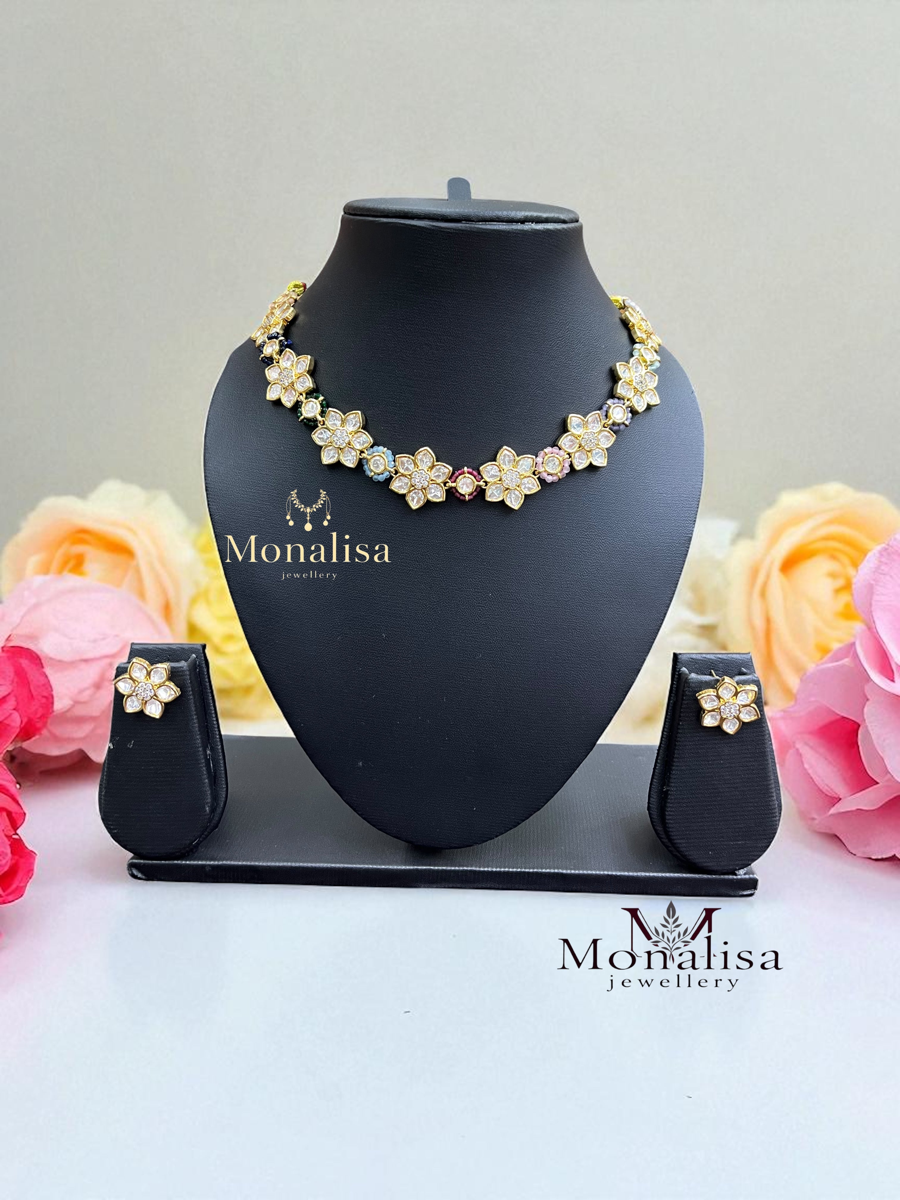 Chelesa Polki Designer Necklace Set