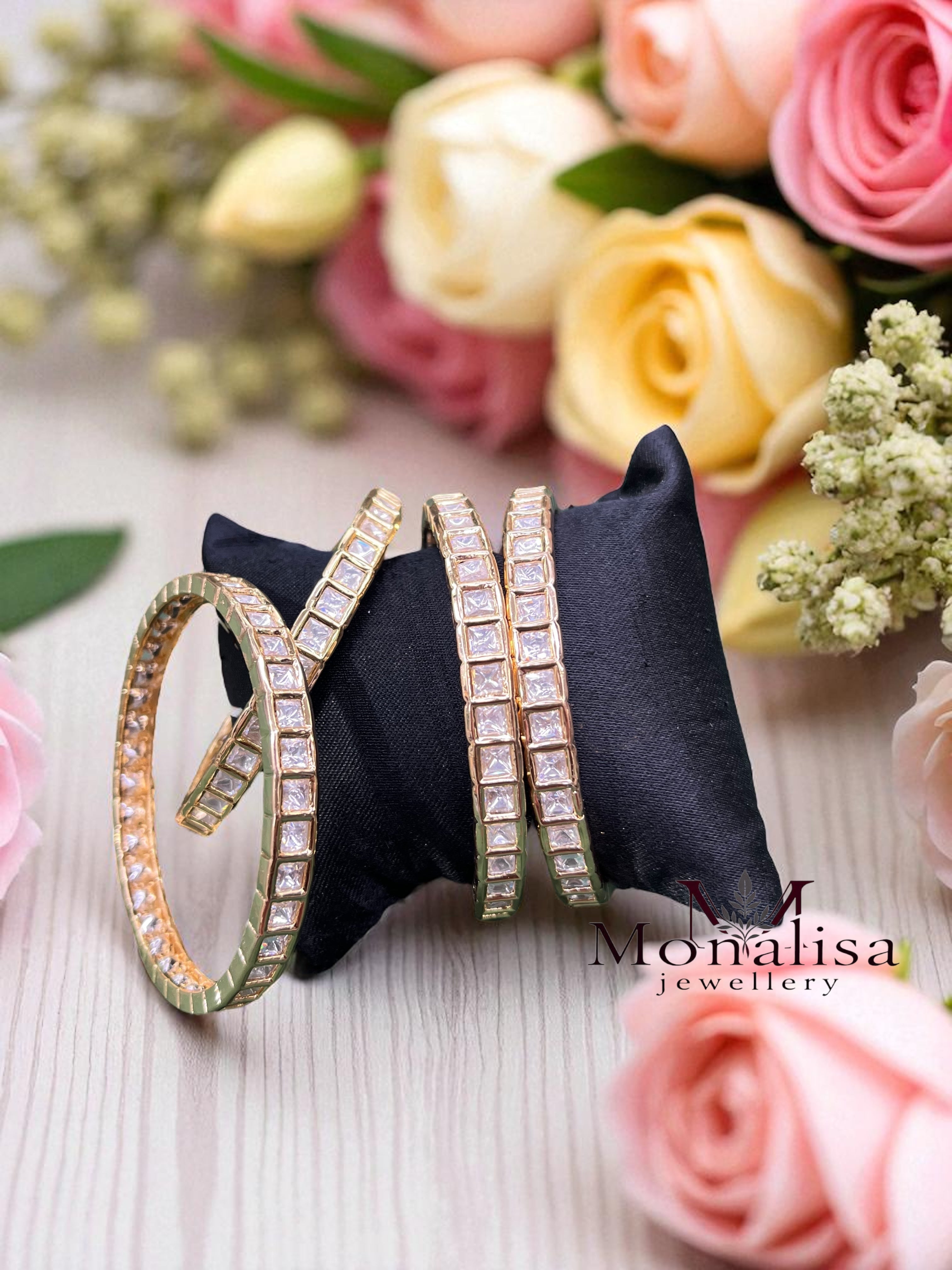 Bhumi Square Polki Designer Bangles