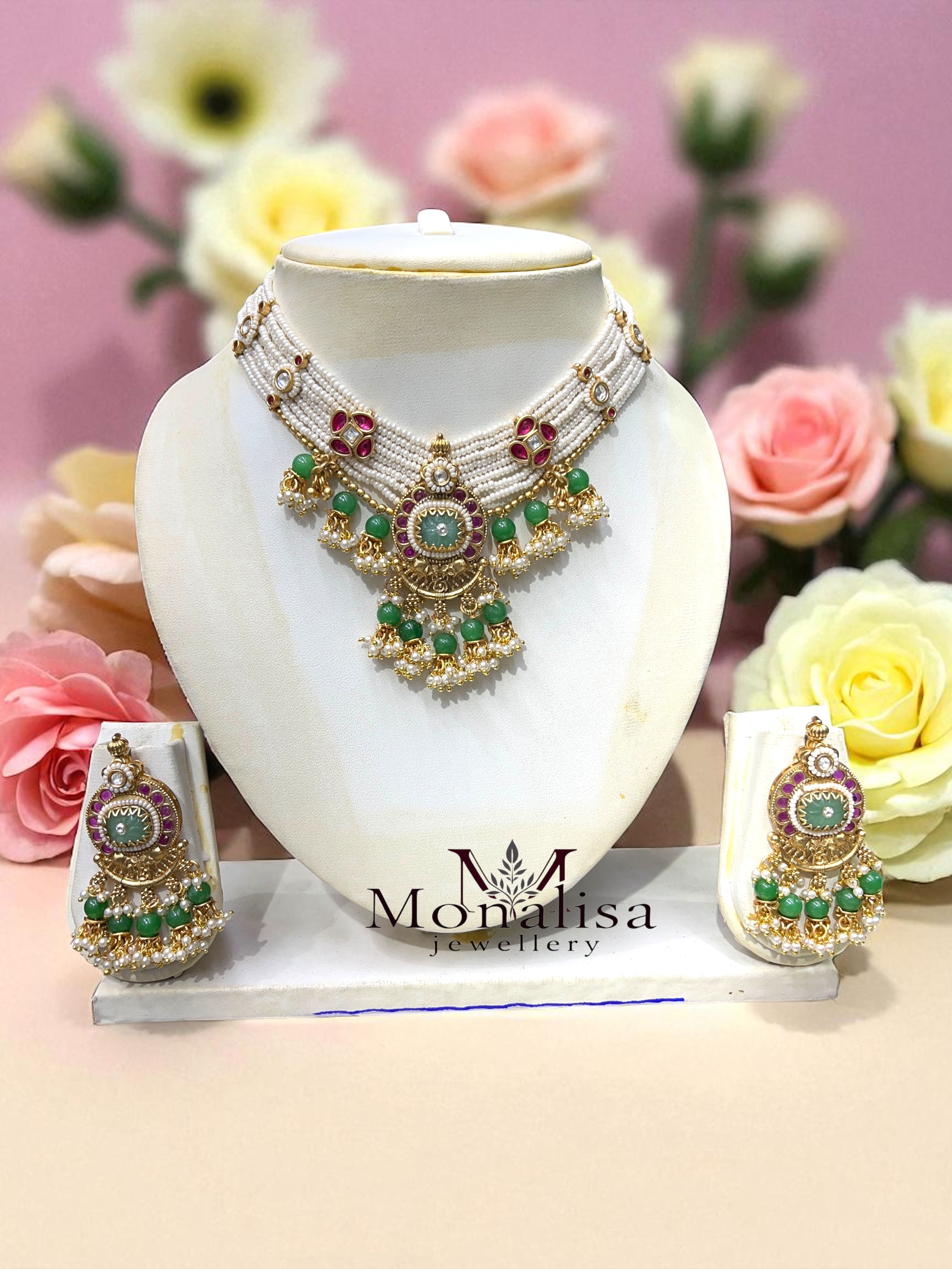 Pranavi Antique Designer Necklace Set