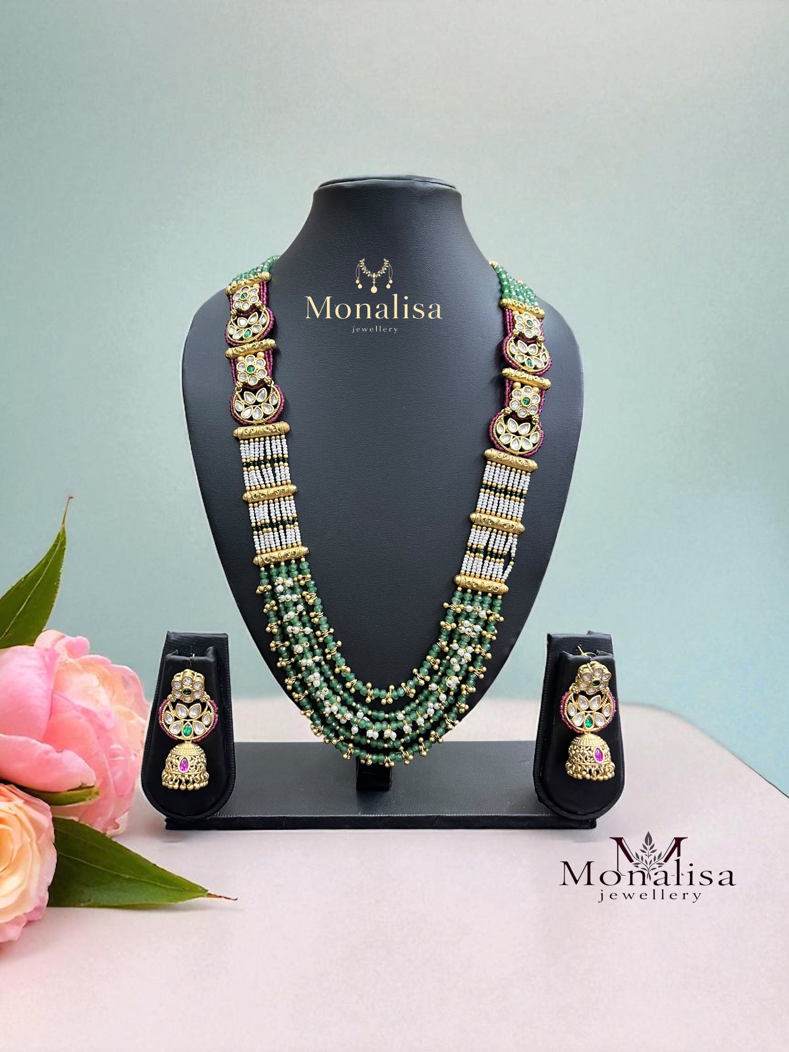 Madhubala Antique Designer Long Mala Necklace