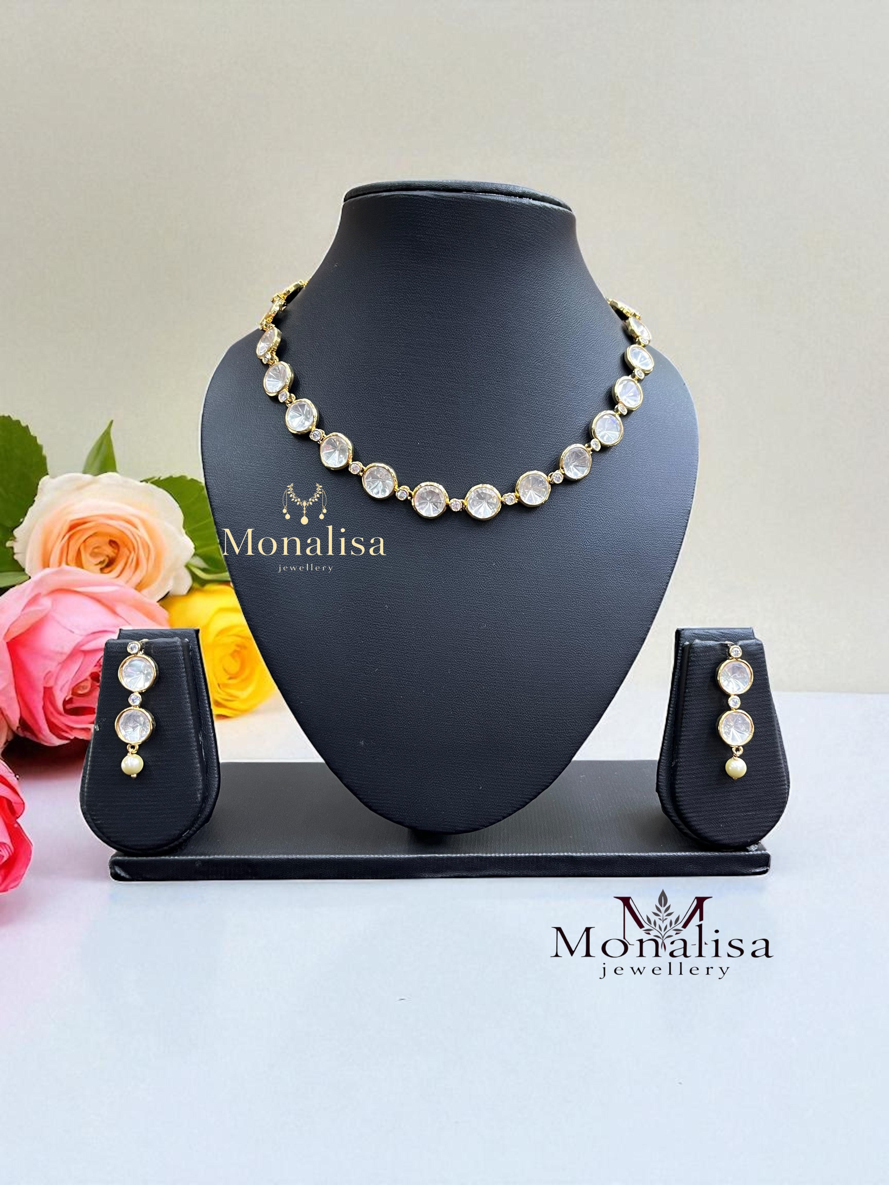 Menaja Polki Designer Necklace Set