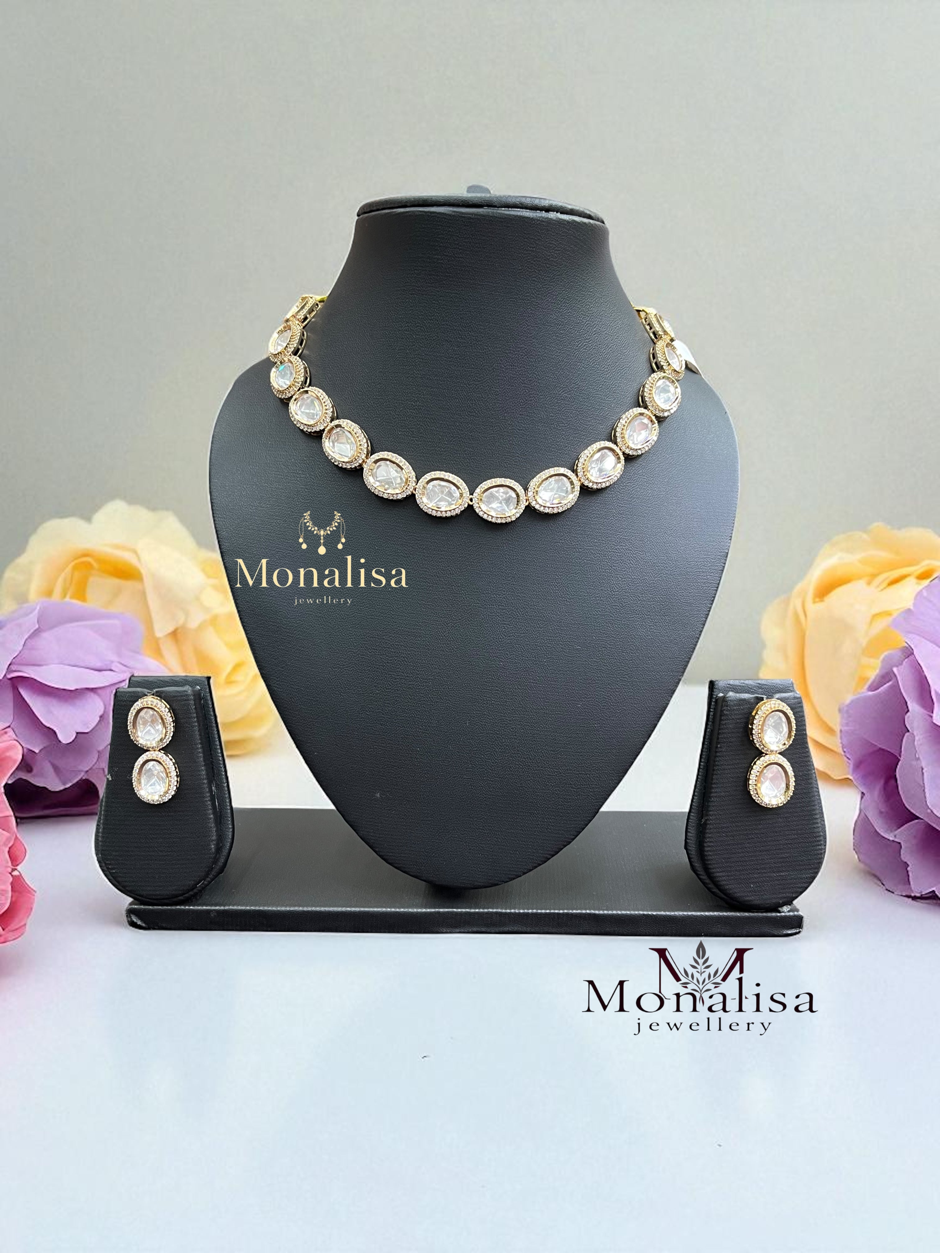 Parita Polki Designer Necklace Set
