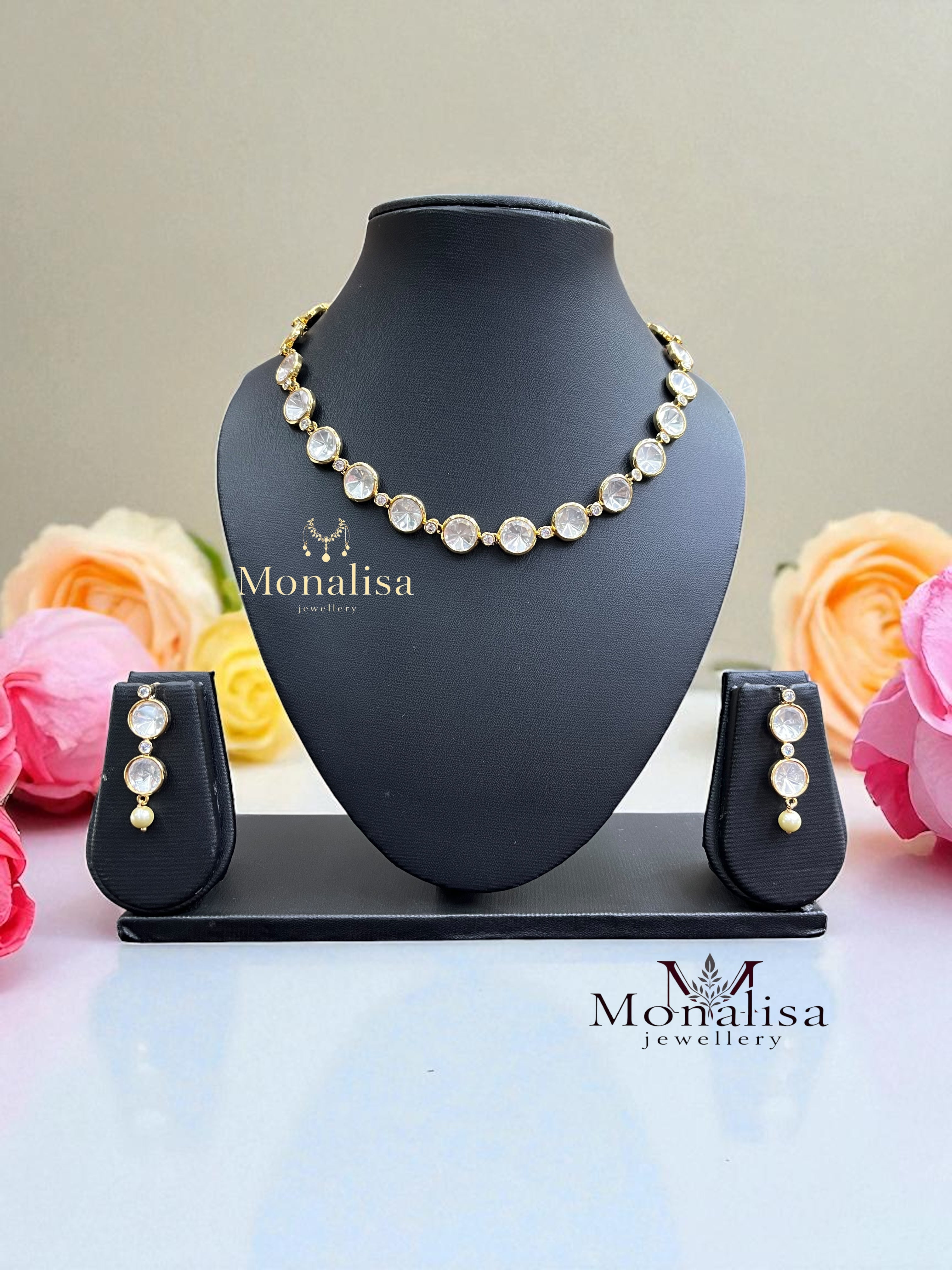 Menaja Polki Designer Necklace Set