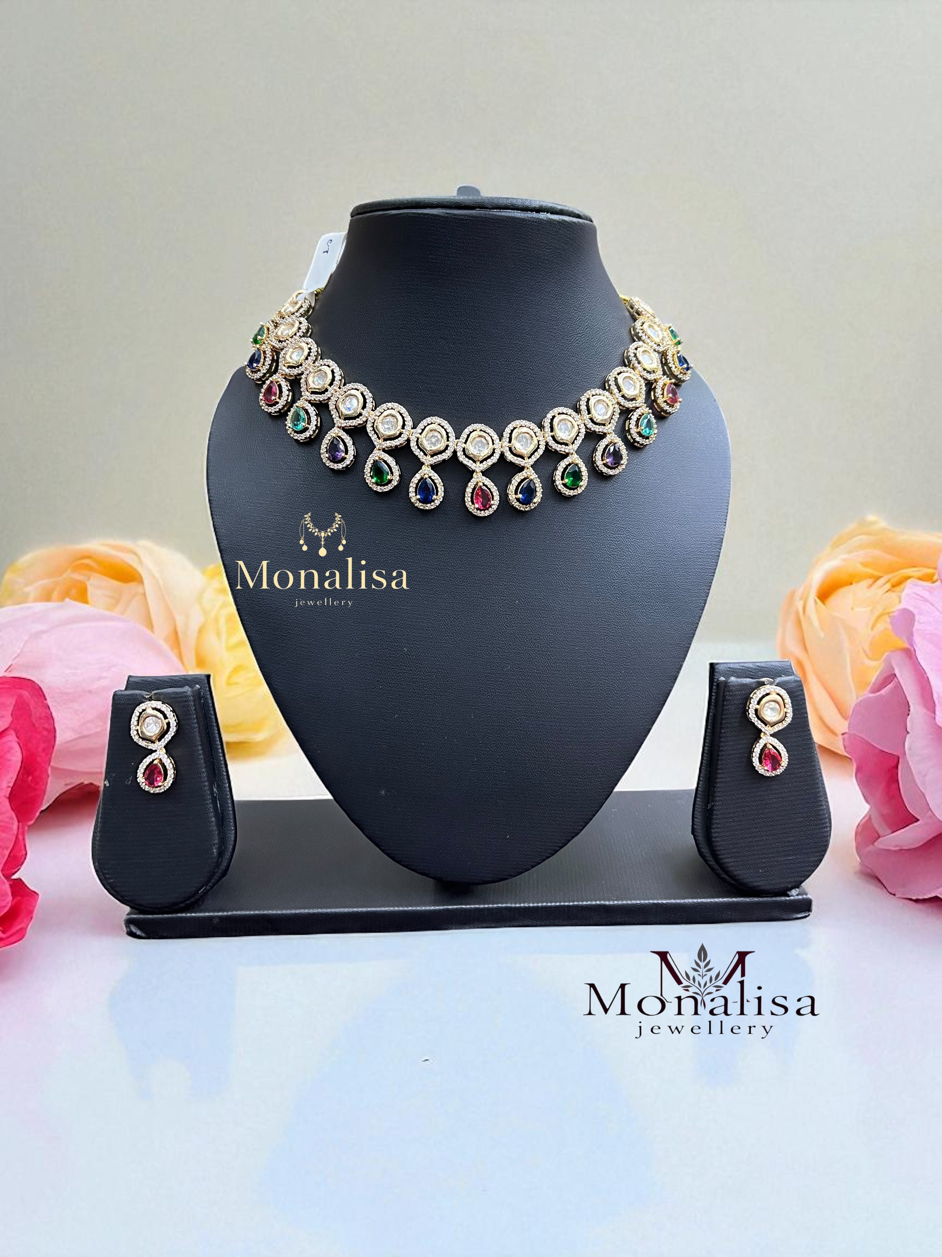 Charmaine Polki Designer Necklace Set