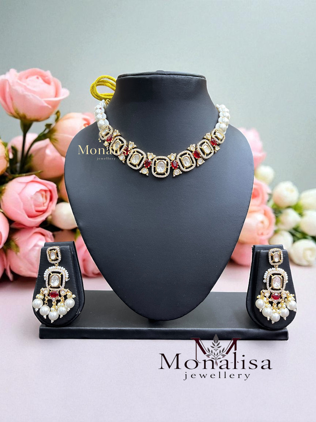 Dhruva Polki Designer Necklace Set