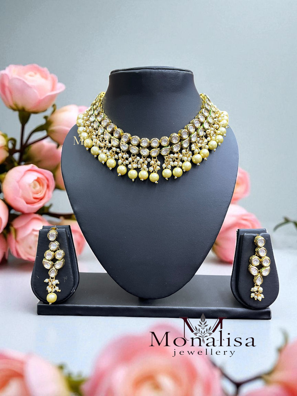 Keerthi Polki Designer Necklace Set