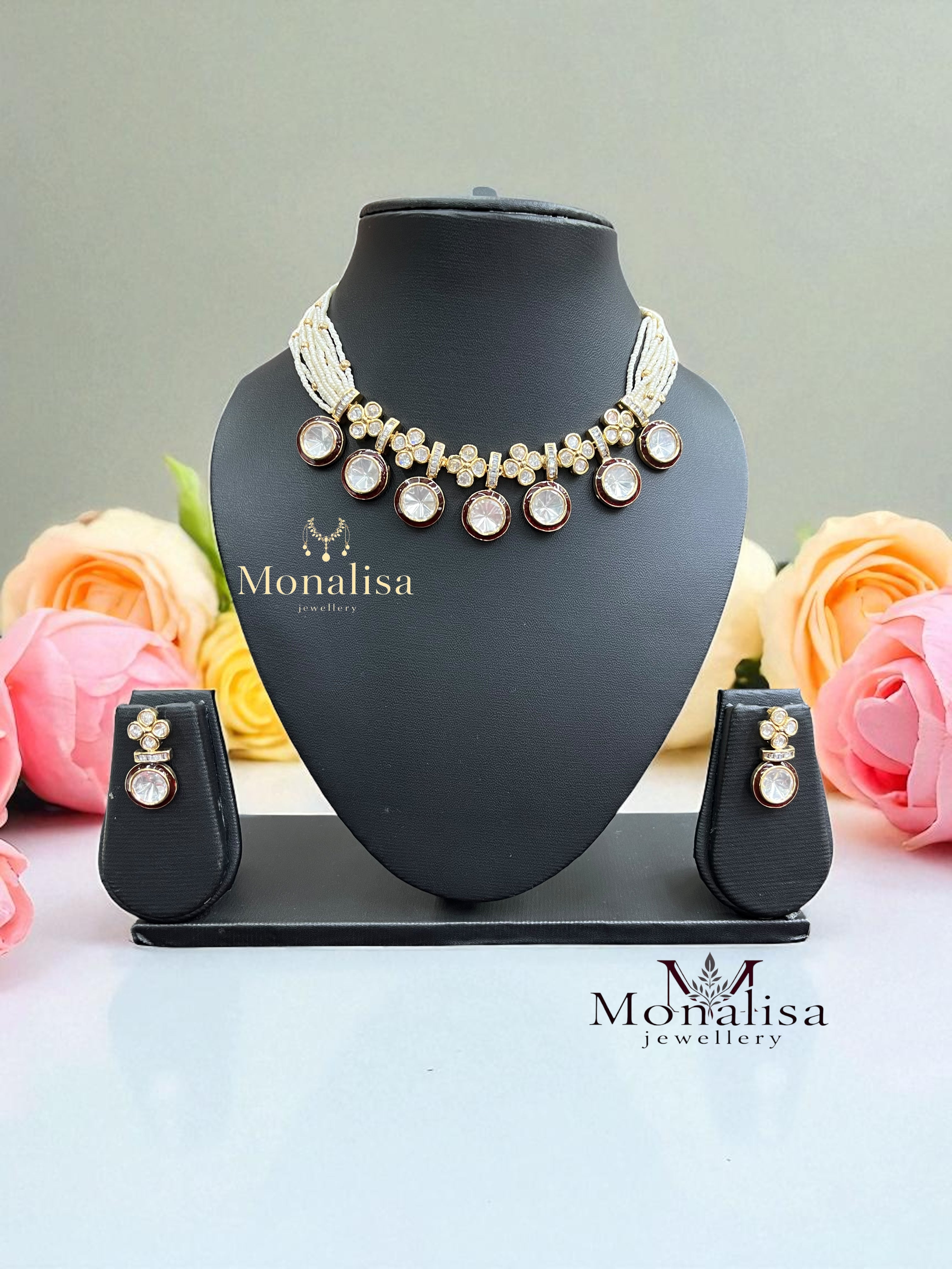Kanitha Polki Designer Necklace Set