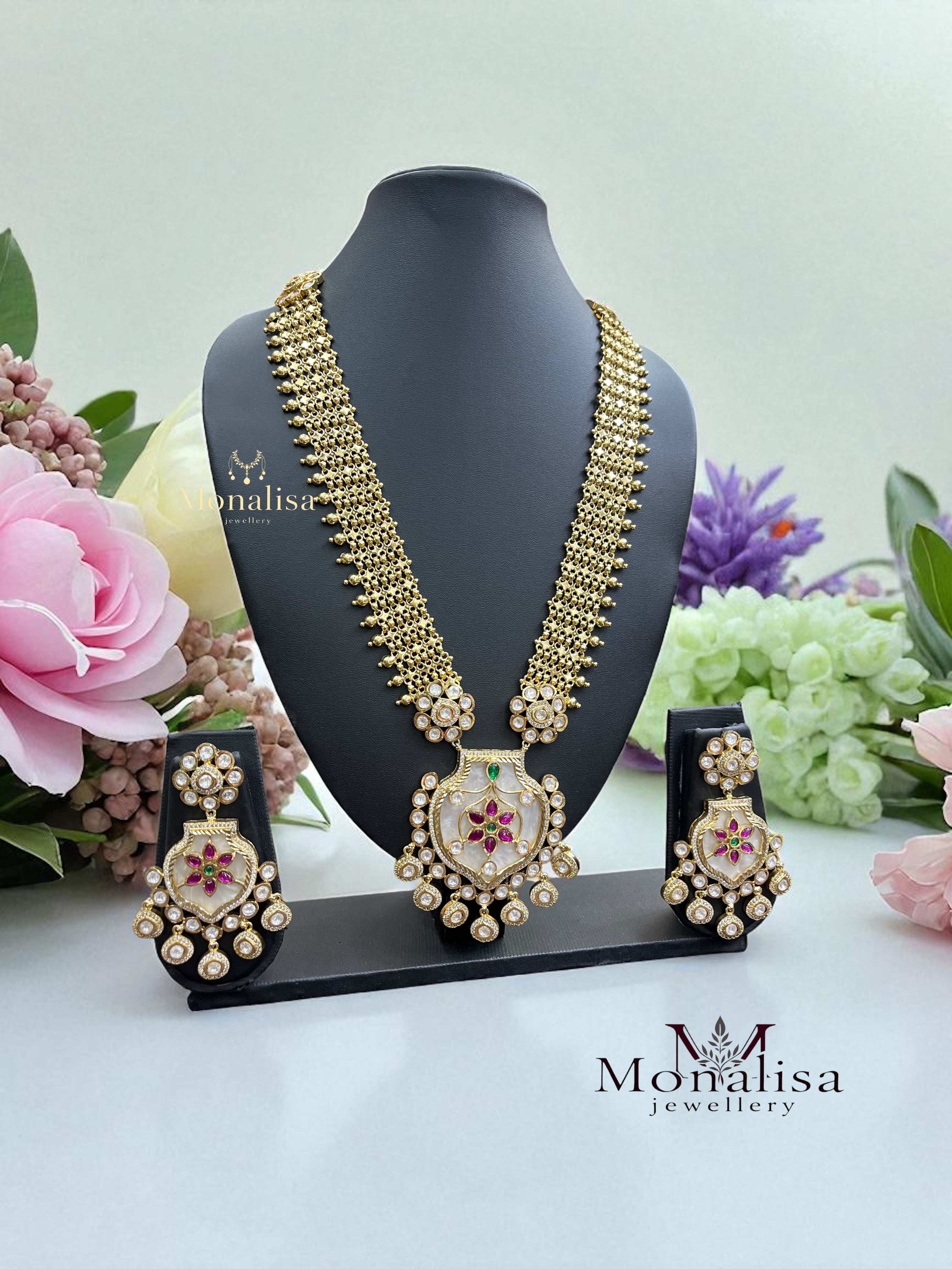 MOP Antique Designer Long Necklace