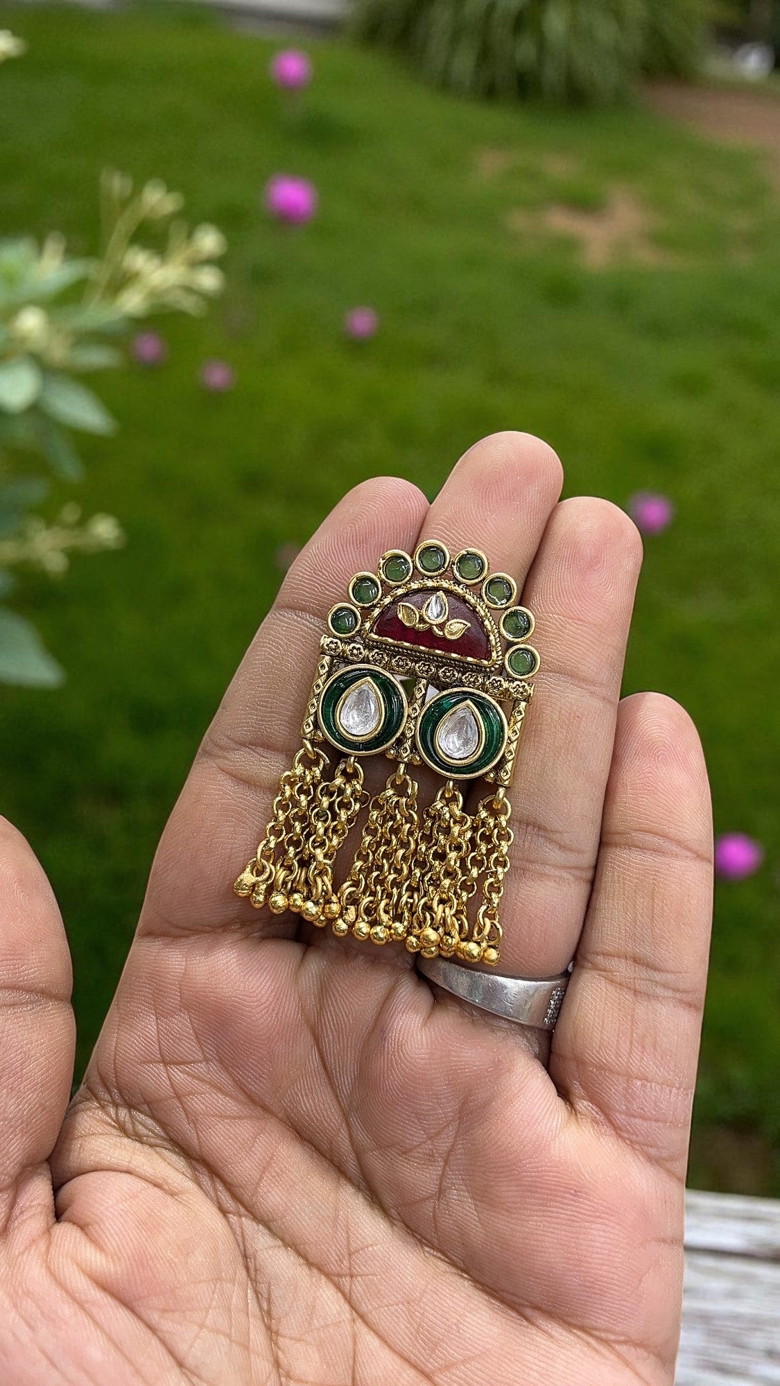 Shruti Antique Designer Lariat Ring