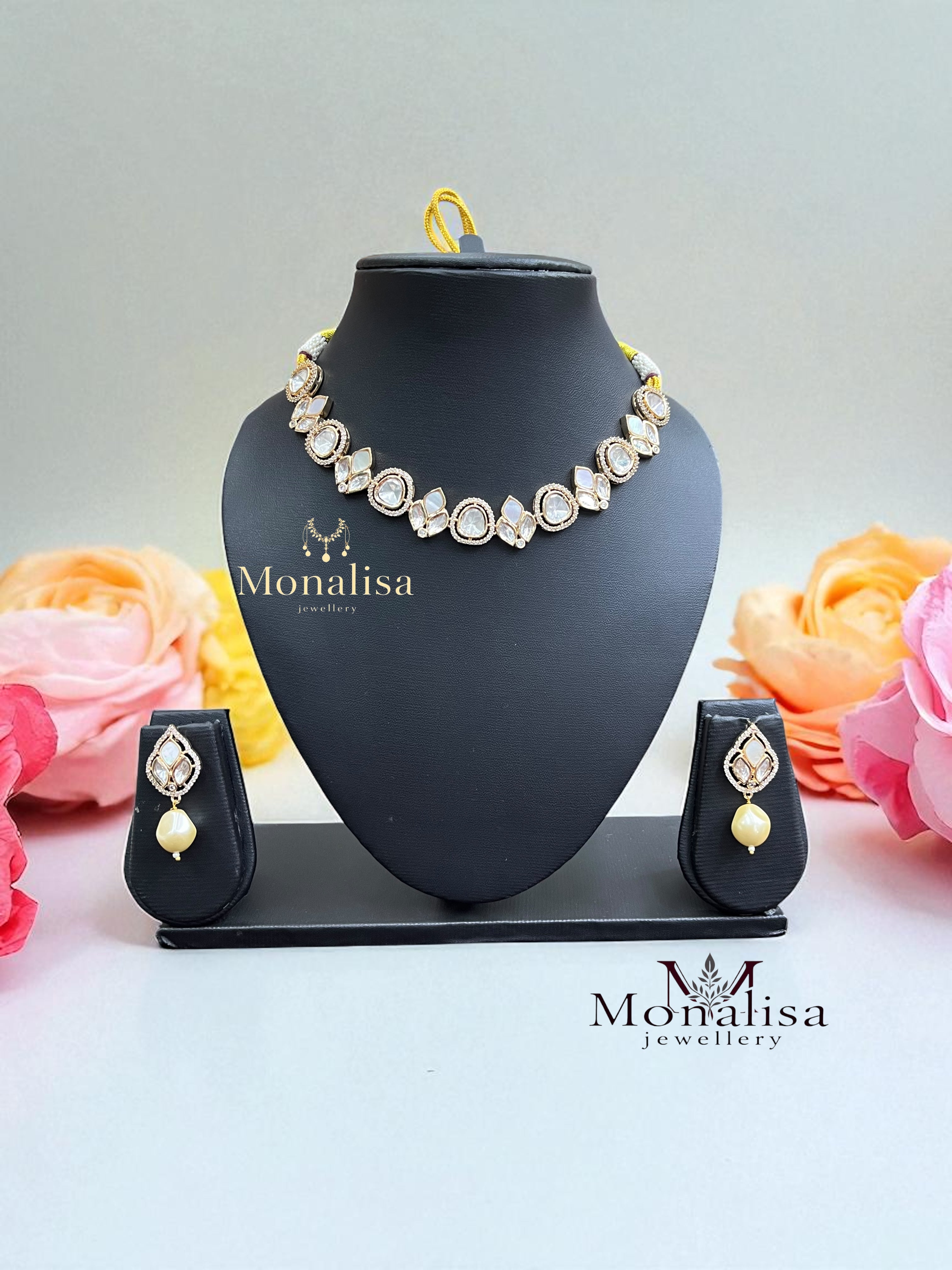Bela Polki Designer Necklace Set