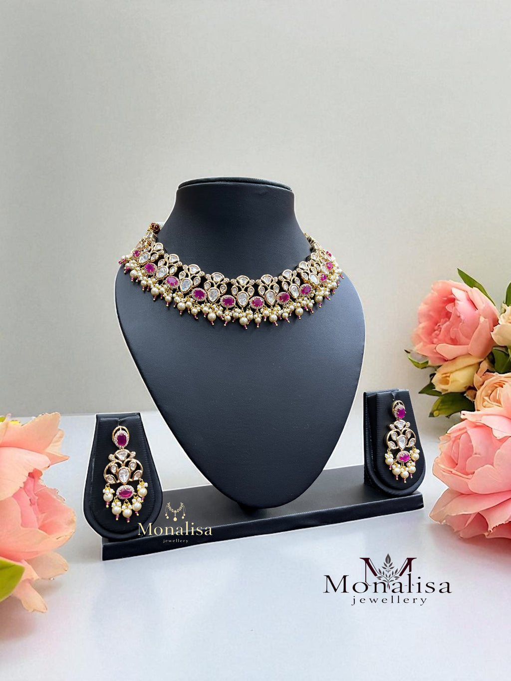 Glamy Polki Designer Necklace Set