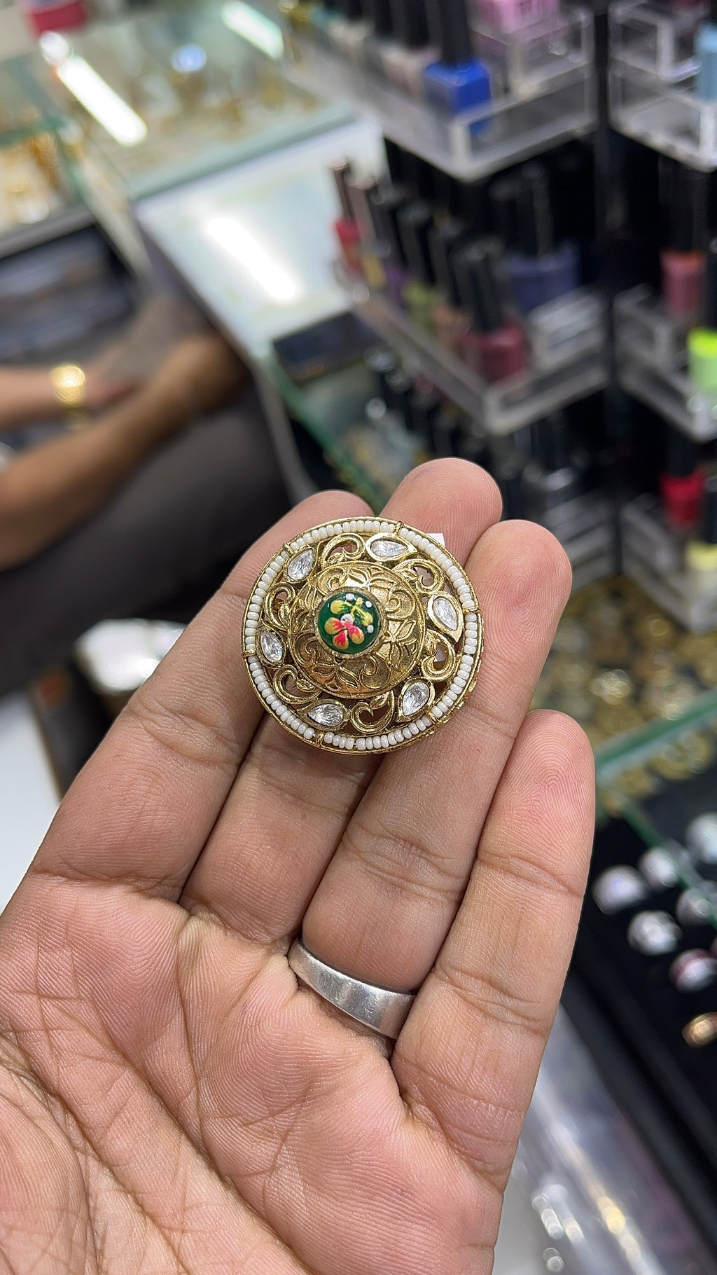 Paridhi Green Antique Designer Ring