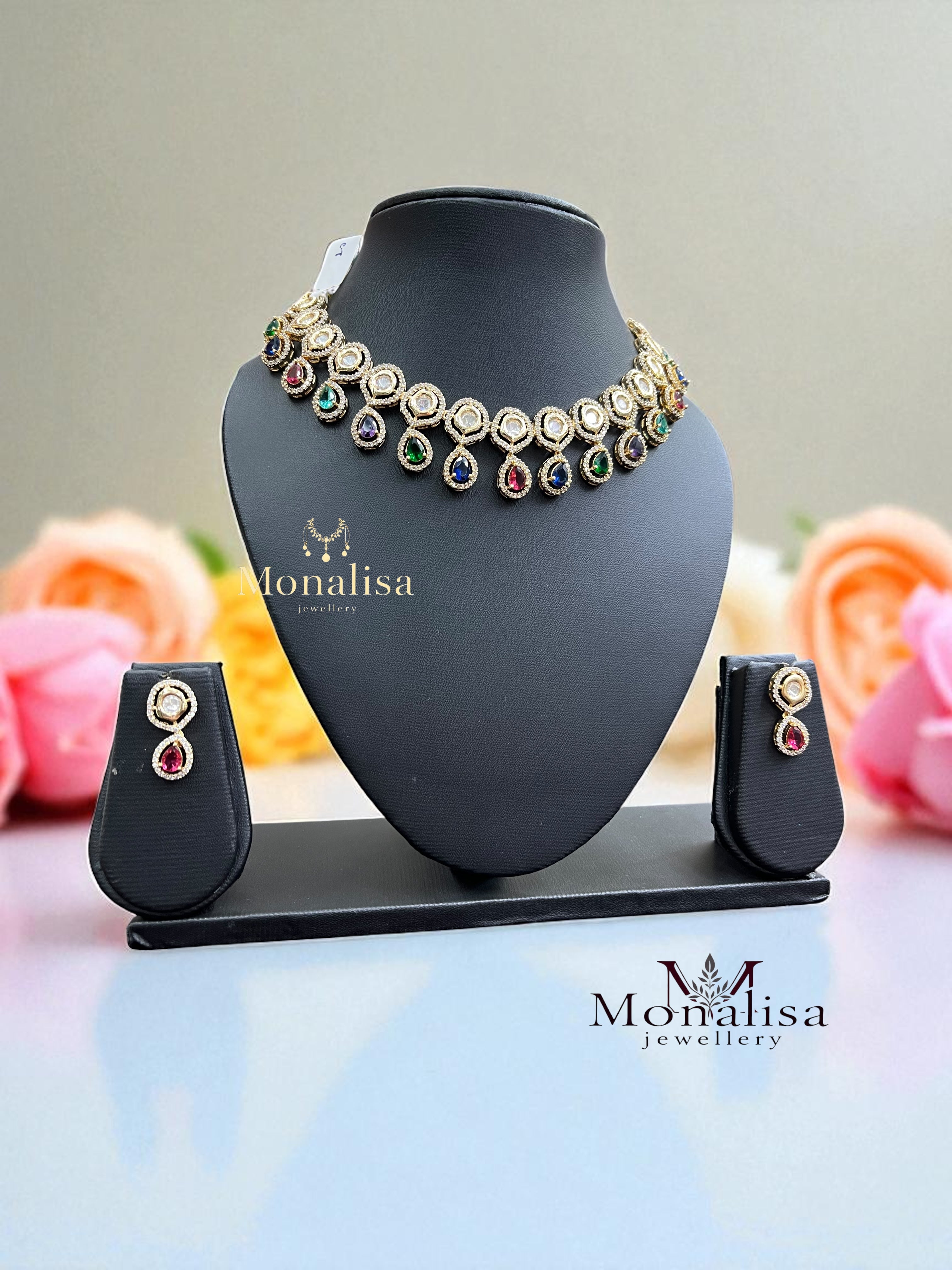 Charmaine Polki Designer Necklace Set