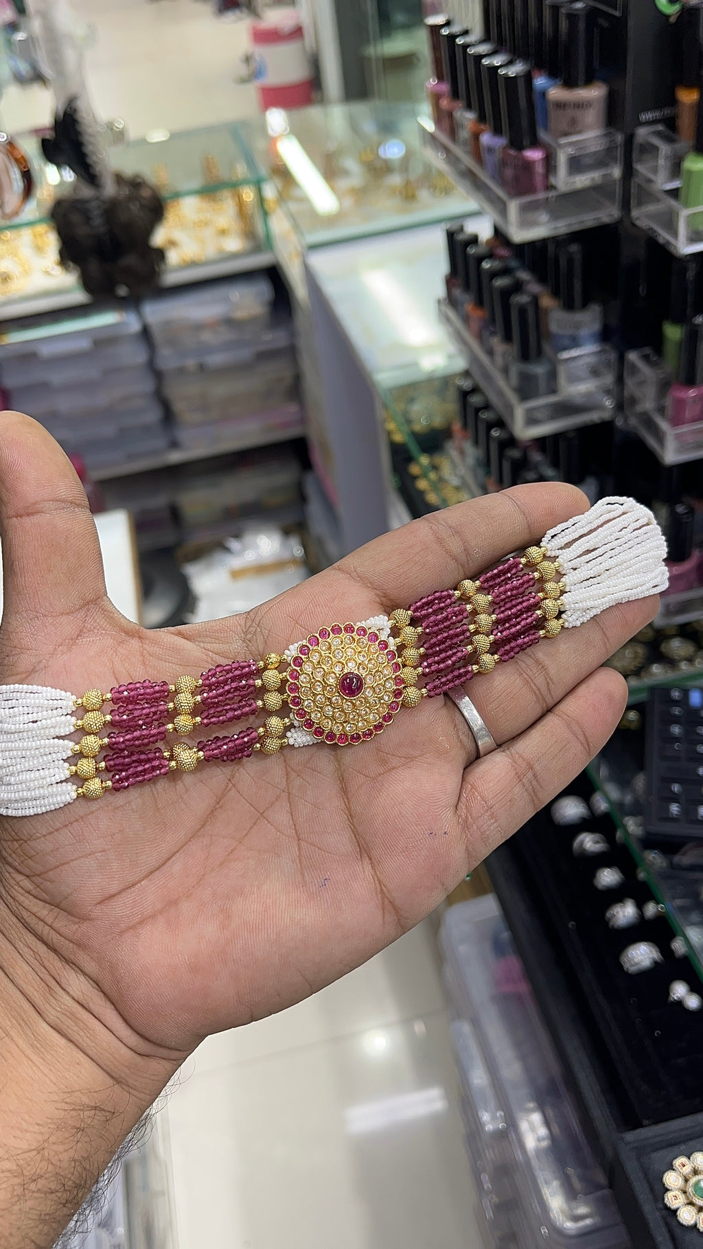 Jisha pink Antique Designer Choker Set