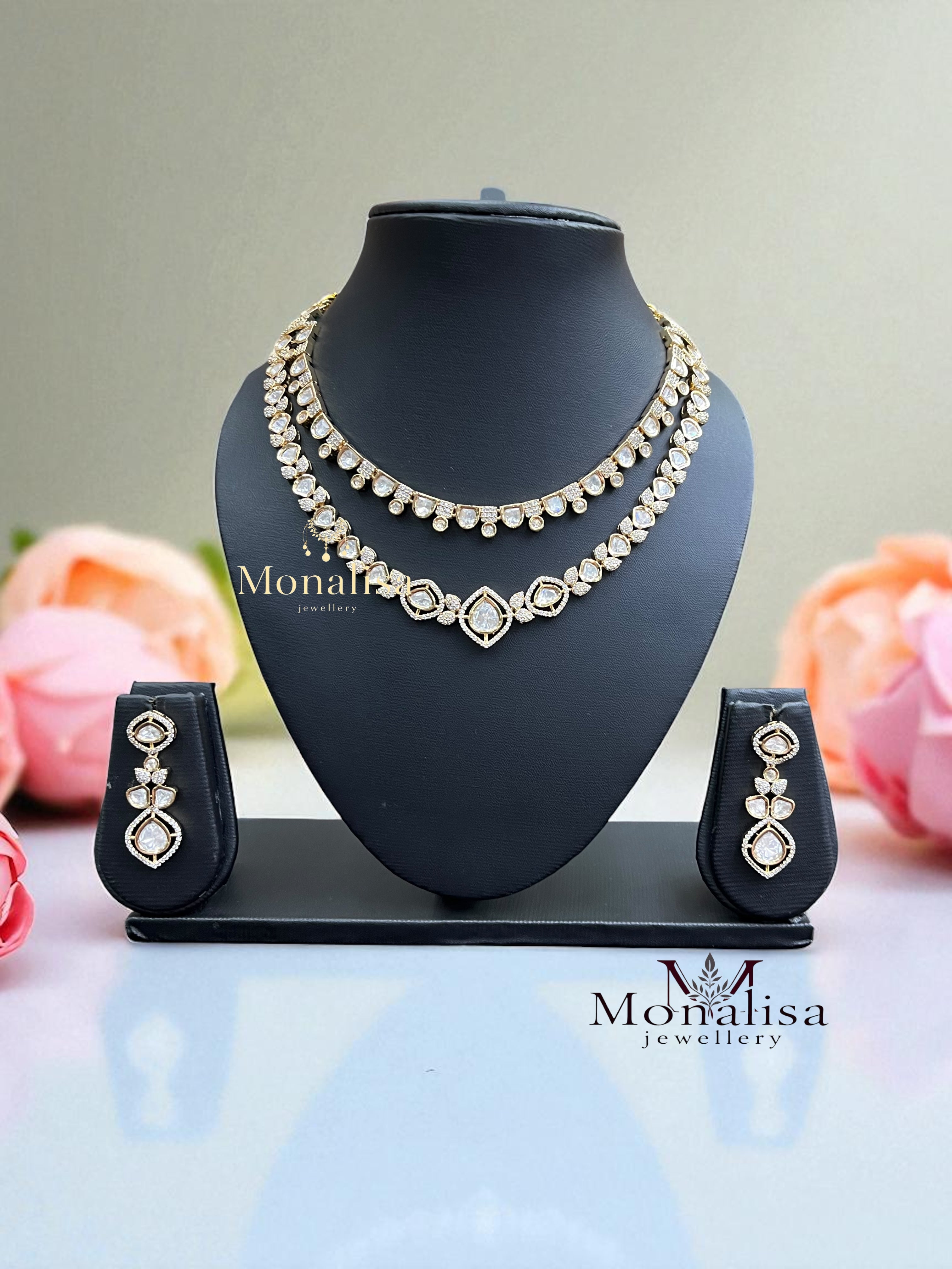 Natasha Polki Designer Necklace Set