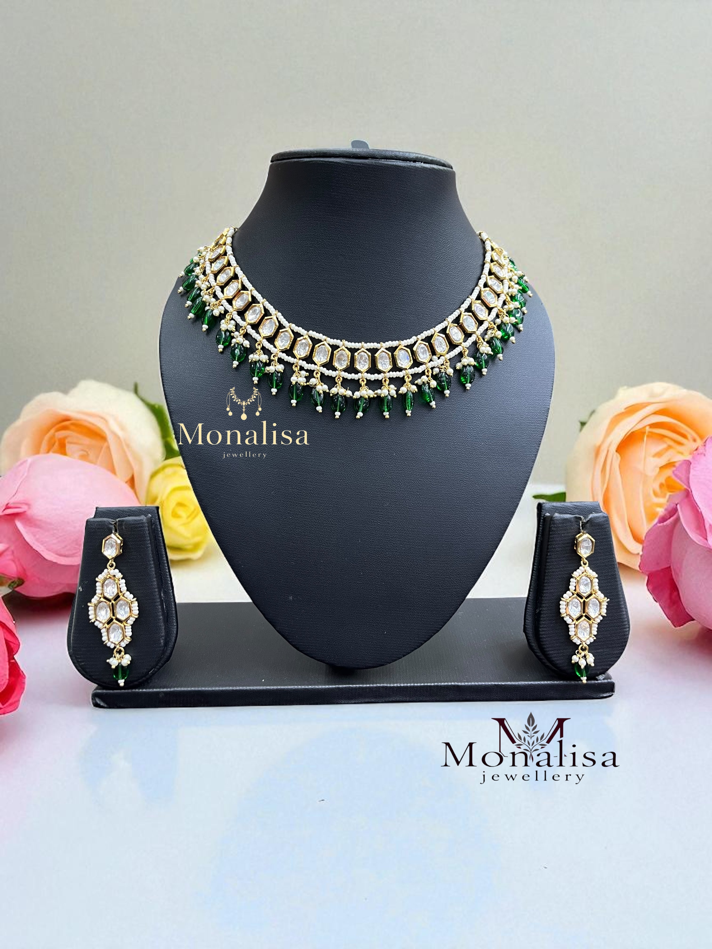 Sahana Polki Designer Necklace Set