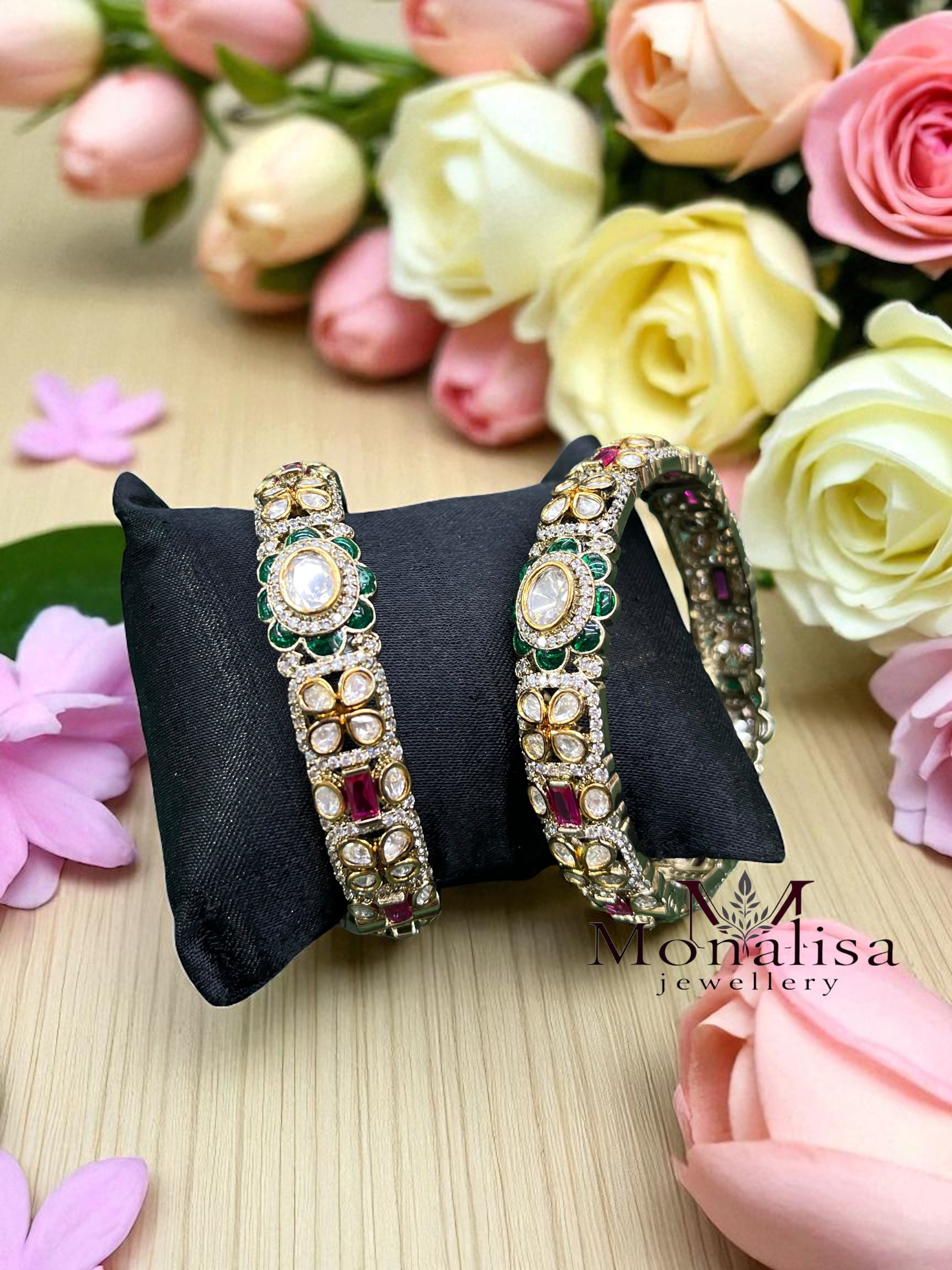 Lekha Victorian Polki Designer Bangles