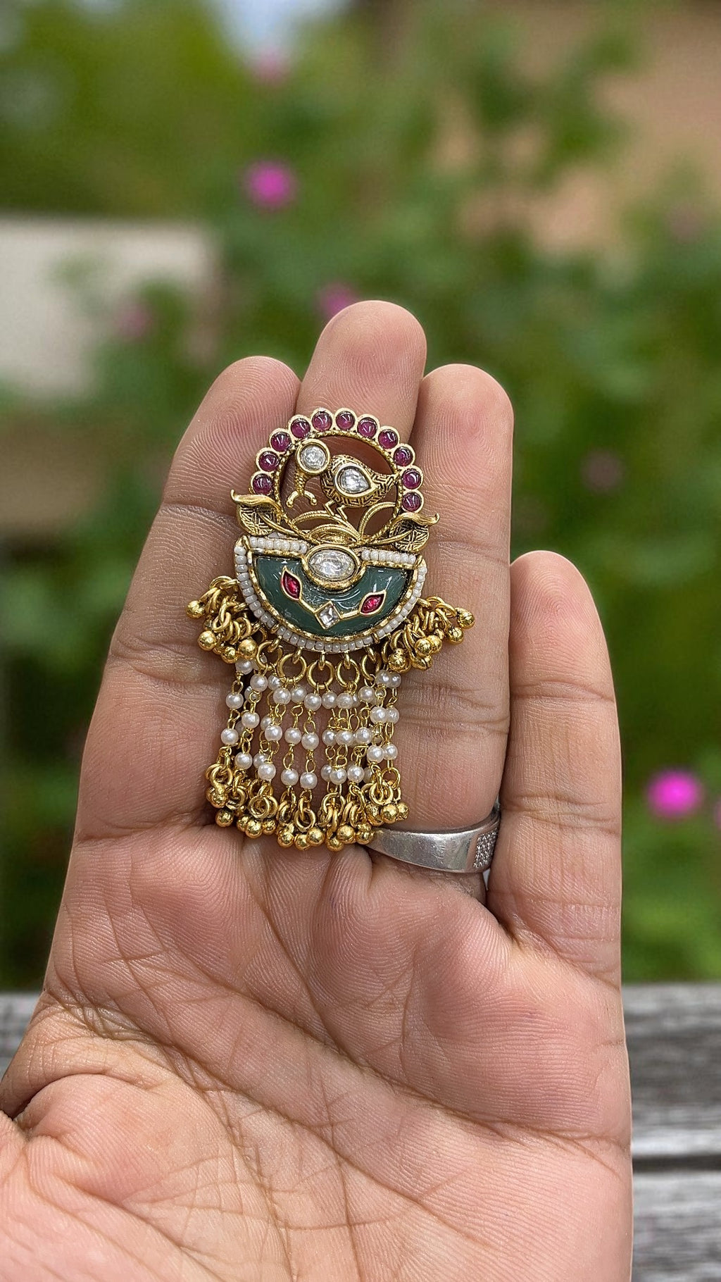 Tejaswini Antique Designer Lariat Ring