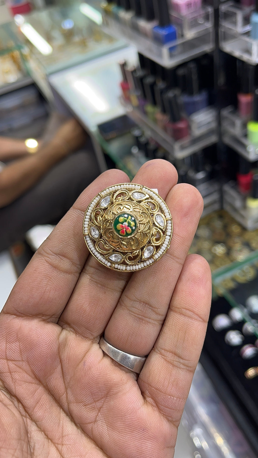 Paridhi Green Antique Designer Ring
